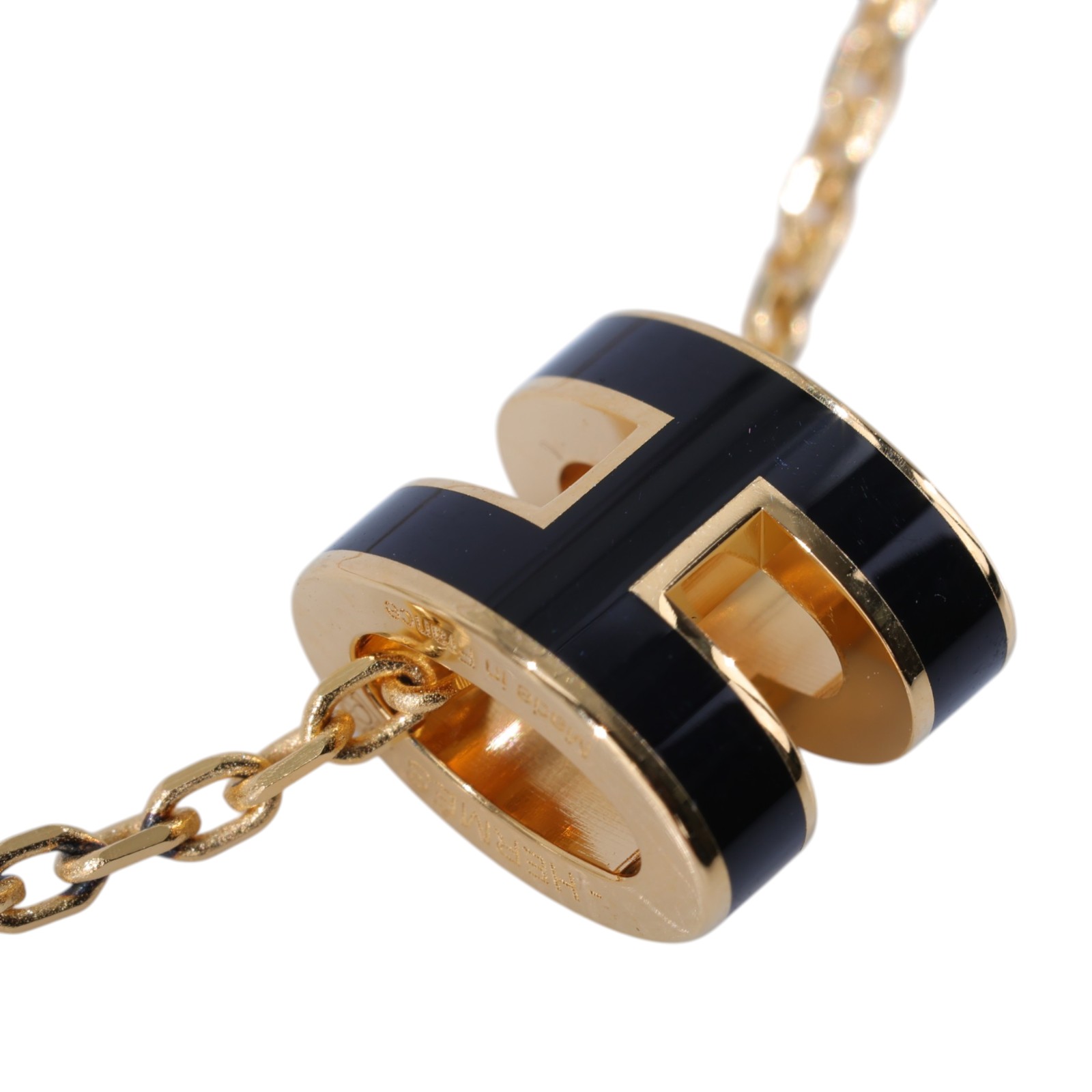 愛馬仕 Hermes Mini Pop H 墜飾 黑色 H147992Fv03 /GD0231 黑金MINI POP H項鍊 原廠盒子/底襯