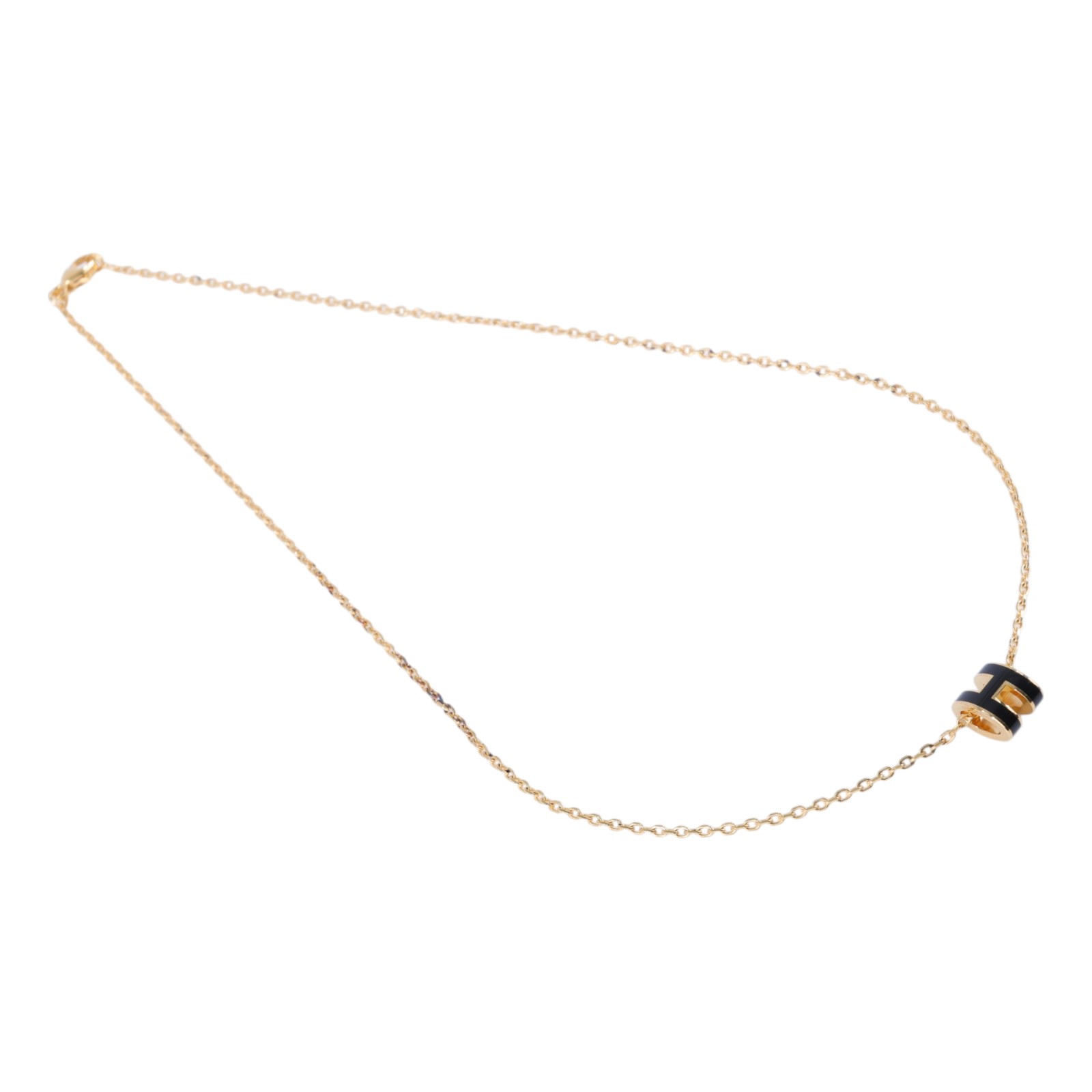 愛馬仕 Hermes Mini Pop H 墜飾 黑色 H147992Fv03 /GD0231 黑金MINI POP H項鍊 原廠盒子/底襯