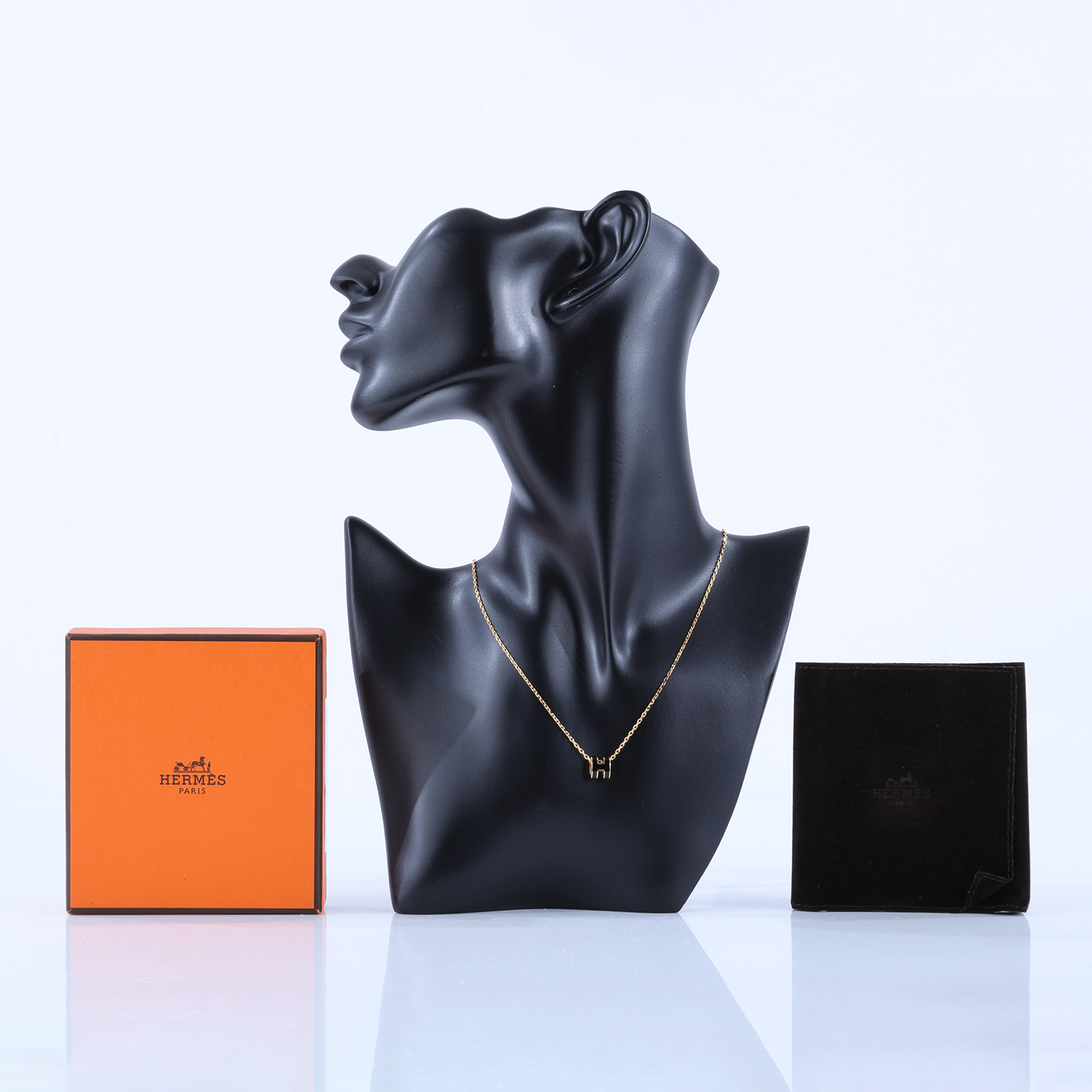 愛馬仕 Hermes Mini Pop H 墜飾 黑色 H147992Fv03 /GD0231 黑金MINI POP H項鍊 原廠盒子/底襯