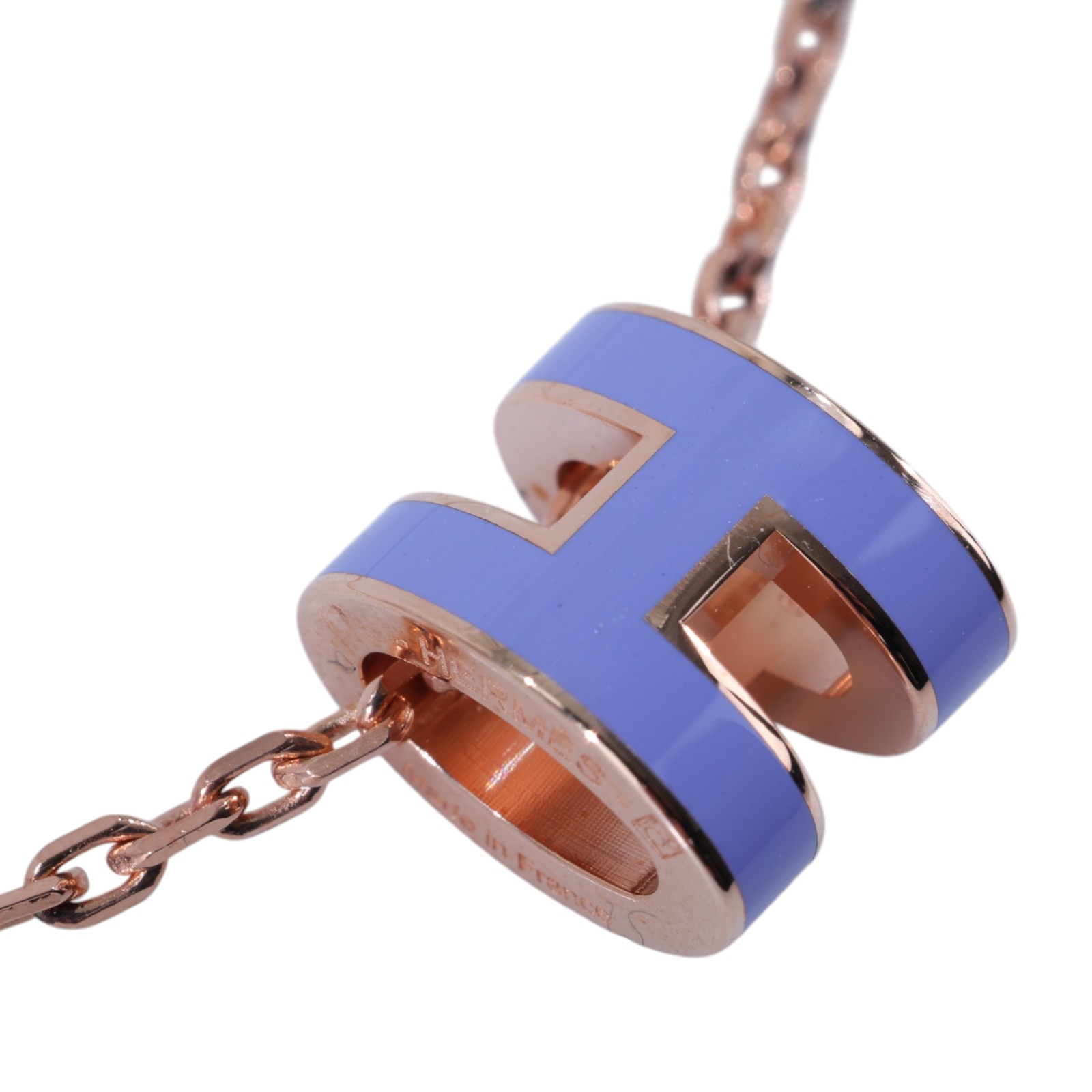 愛馬仕 Hermes Mini Pop H 墜飾 POPHPMINI GD1211 紫MINI POP H項鍊 原廠盒子/防塵袋