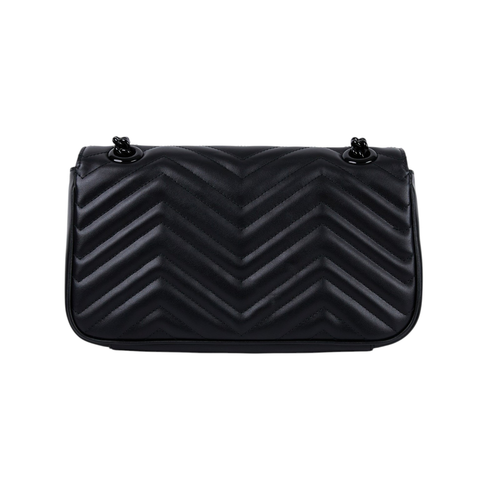 古馳 GUCCI GG Marmont 小型 絎縫 肩揹袋 443497 DTDFV 黑MARMONT 26CM 原廠盒子/防塵袋