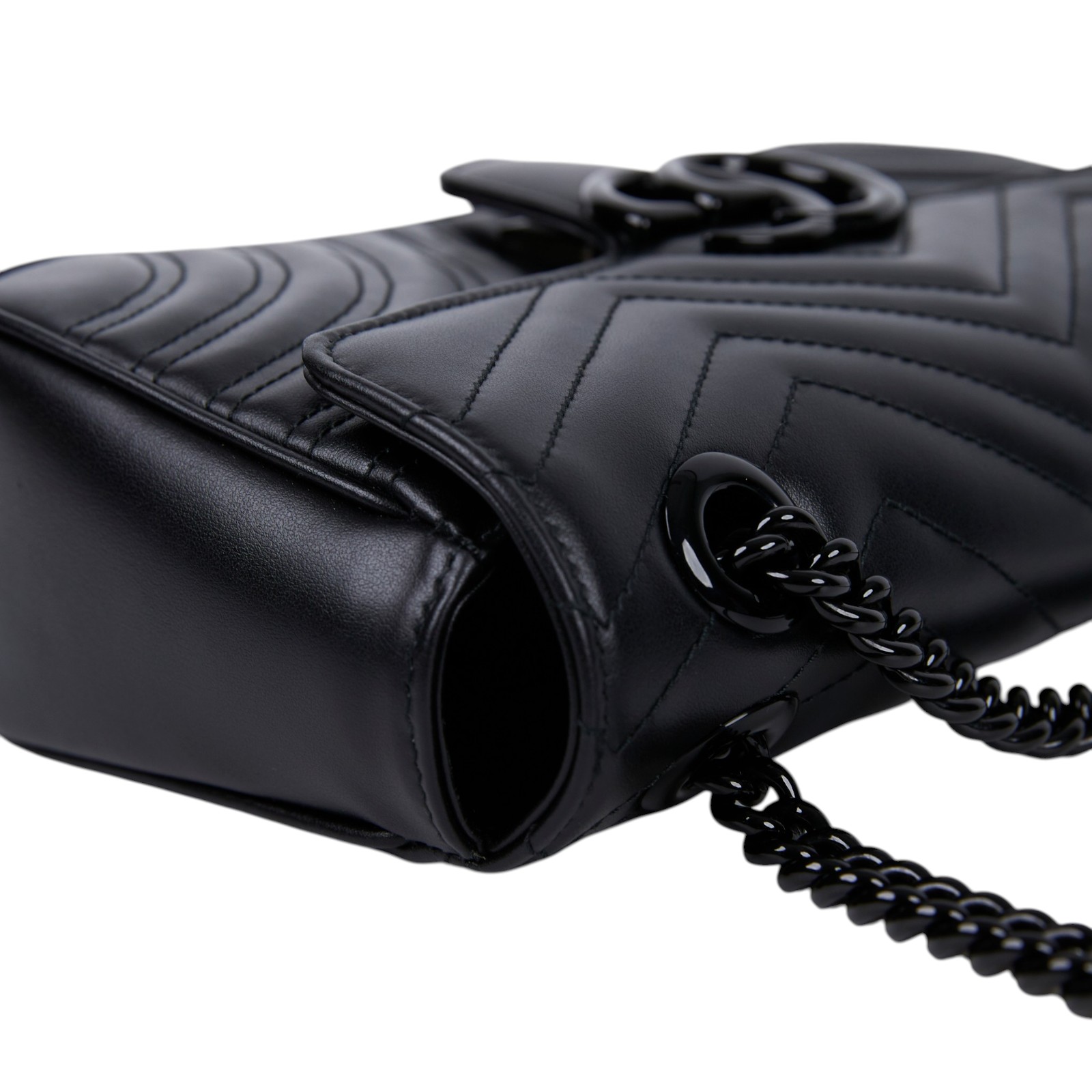 古馳 GUCCI GG Marmont 小型 絎縫 肩揹袋 443497 DTDFV 黑MARMONT 26CM 原廠盒子/防塵袋