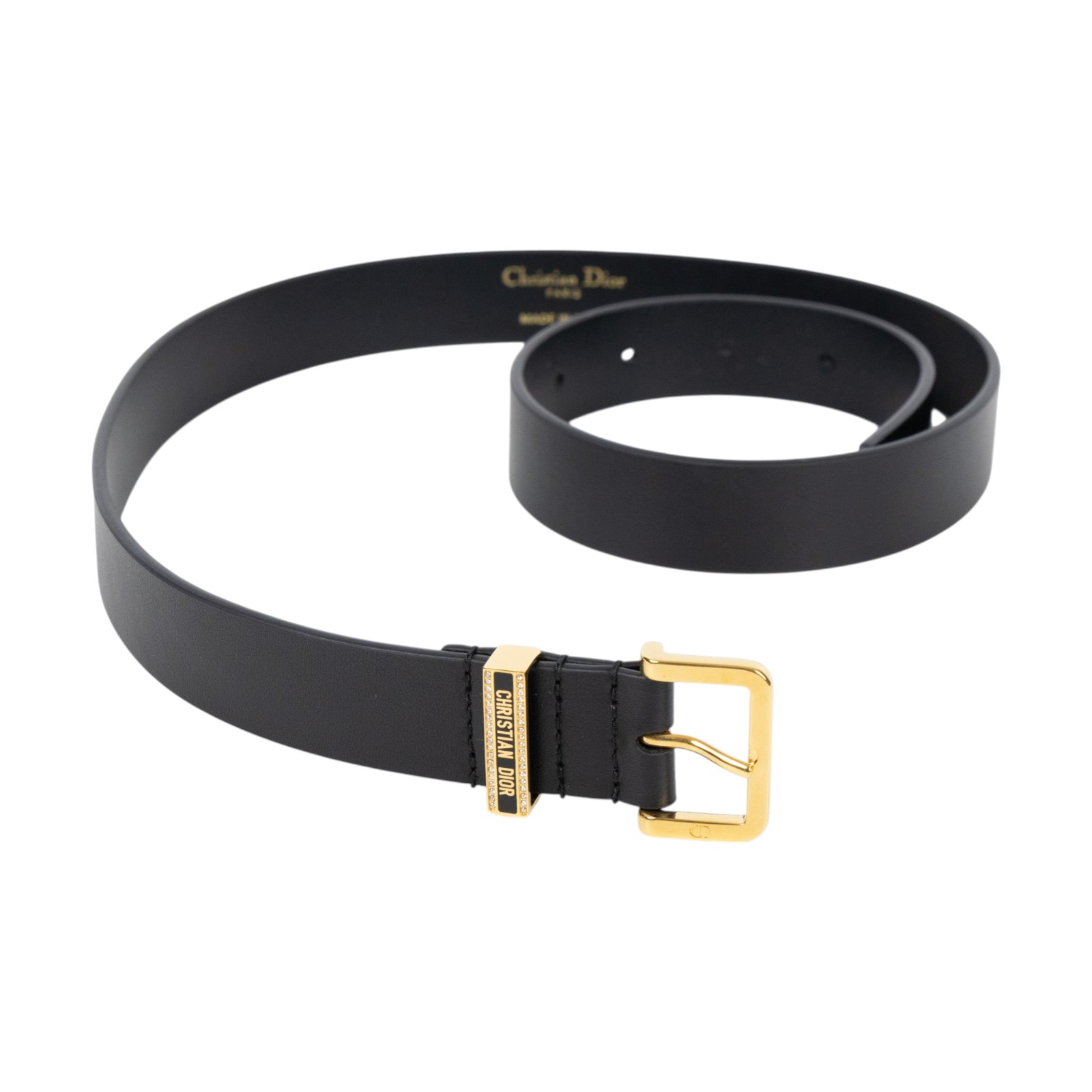 迪奧 CHRISTIAN DIOR 腰帶 B0723UBMO_75 黑小水鑽扣皮帶#75 防塵袋