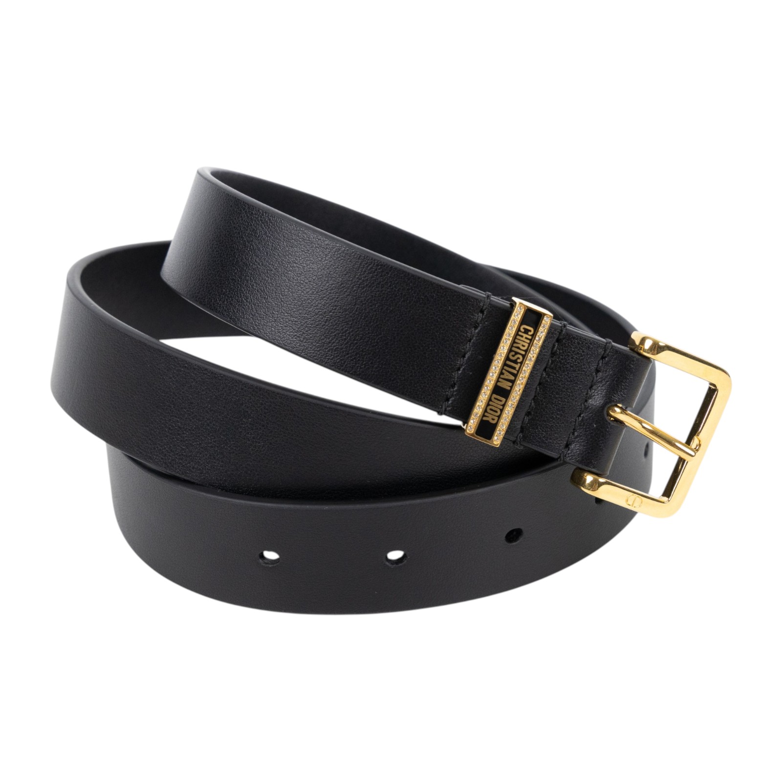 迪奧 CHRISTIAN DIOR 腰帶 B0723UBMO_75 黑小水鑽扣皮帶#75 防塵袋