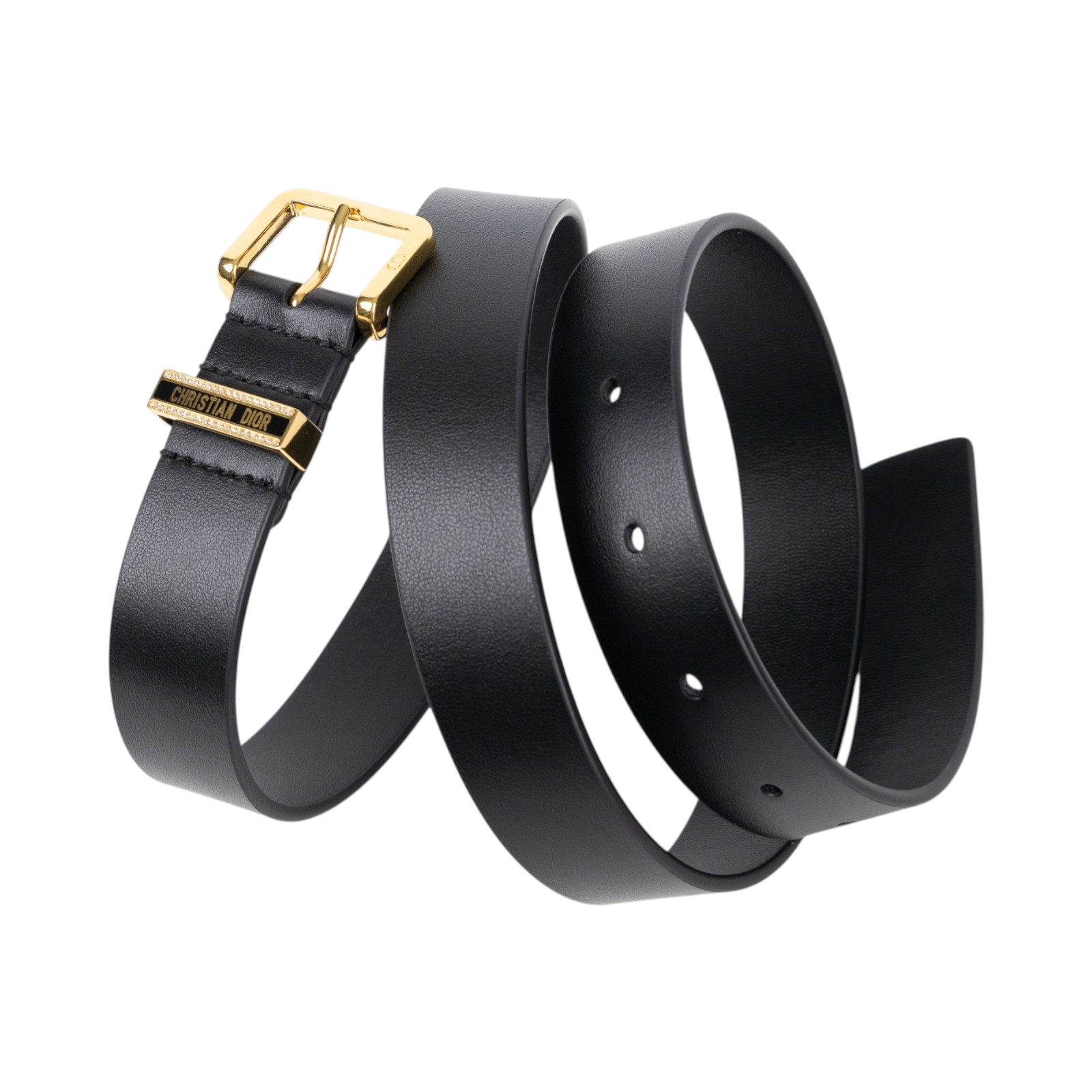 迪奧 CHRISTIAN DIOR 腰帶 B0723UBMO_75 黑小水鑽扣皮帶#75 防塵袋