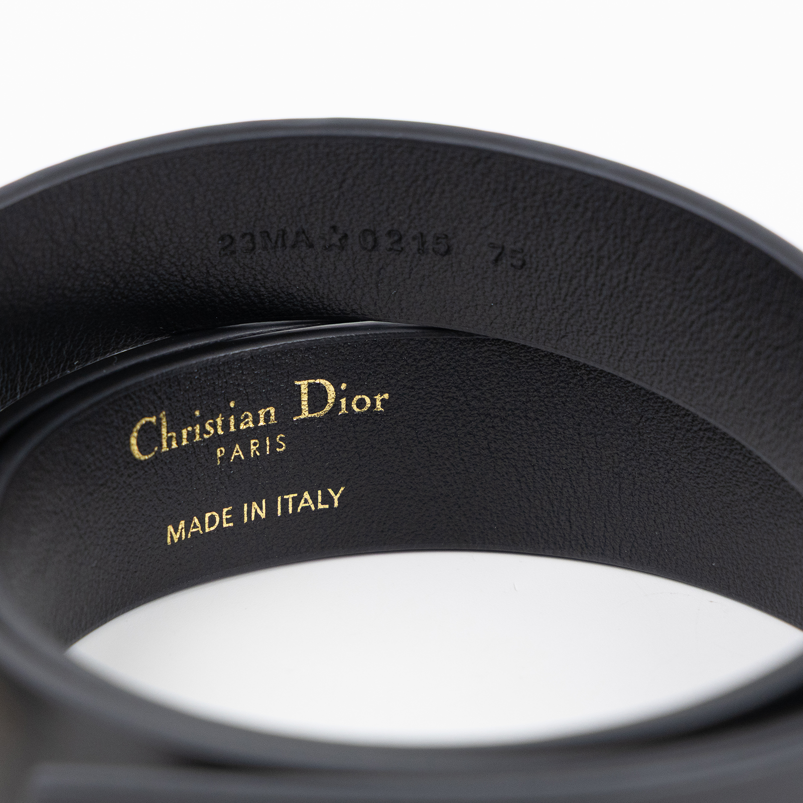 迪奧 CHRISTIAN DIOR 30 Montaigne CD 皮帶  黑CD扣皮帶#75 防塵袋