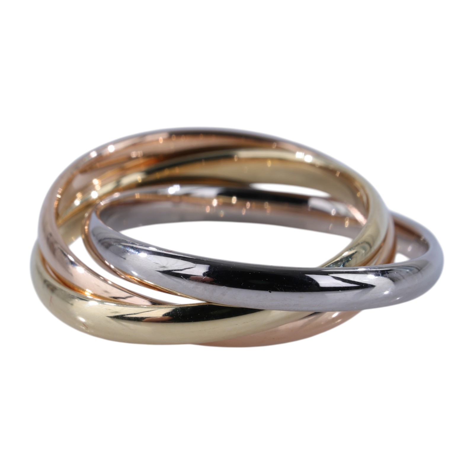 卡地亞 CARTIER Trinity 戒指 小型款 B4235154 TRINITY三環戒指細款 #54 防塵袋/原廠盒子2/購買證明影本