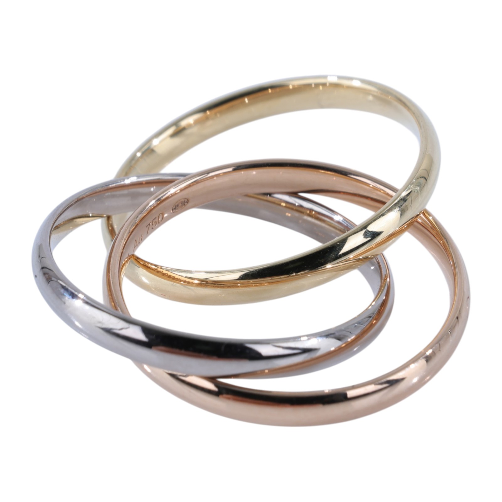 卡地亞 CARTIER Trinity 戒指 小型款 B4235154 TRINITY三環戒指細款 #54 防塵袋/原廠盒子2/購買證明影本