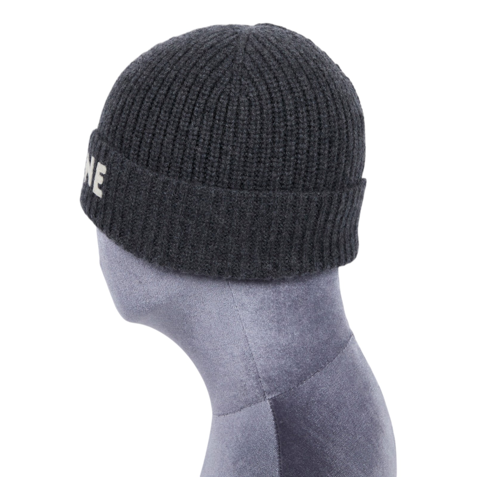 思琳 CELINE 針織帽  灰白字LOGO毛帽 無附屬品