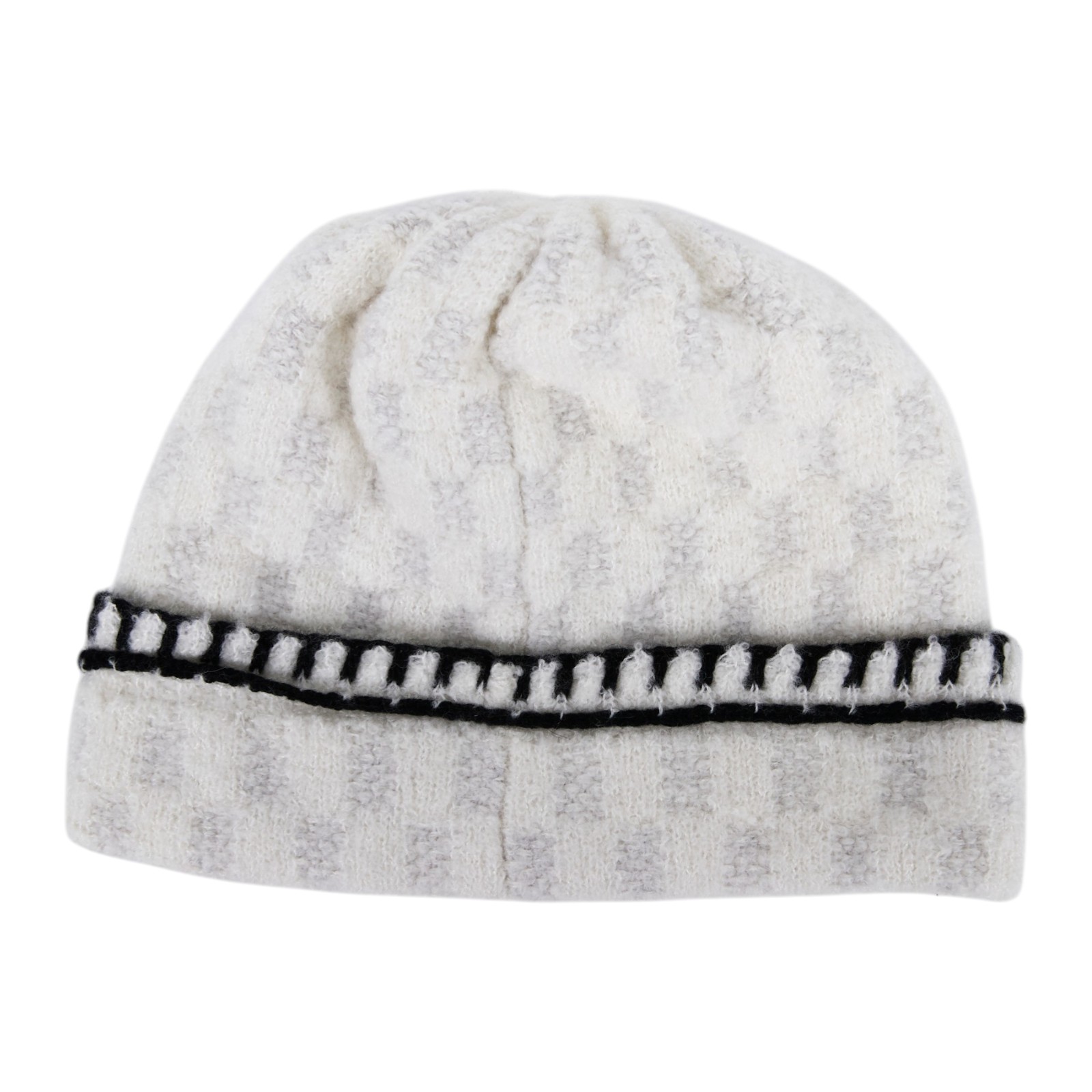 香奈兒 CHANEL 針織帽 AA8319 B08505 白灰黑LOGO毛帽 無附屬品