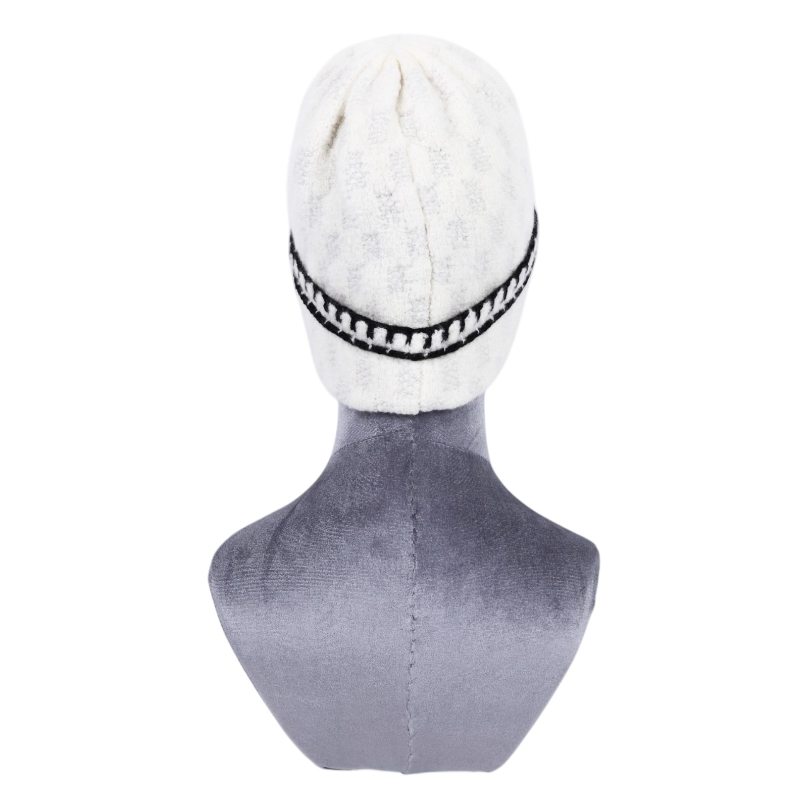 香奈兒 CHANEL 針織帽 AA8319 B08505 白灰黑LOGO毛帽 無附屬品