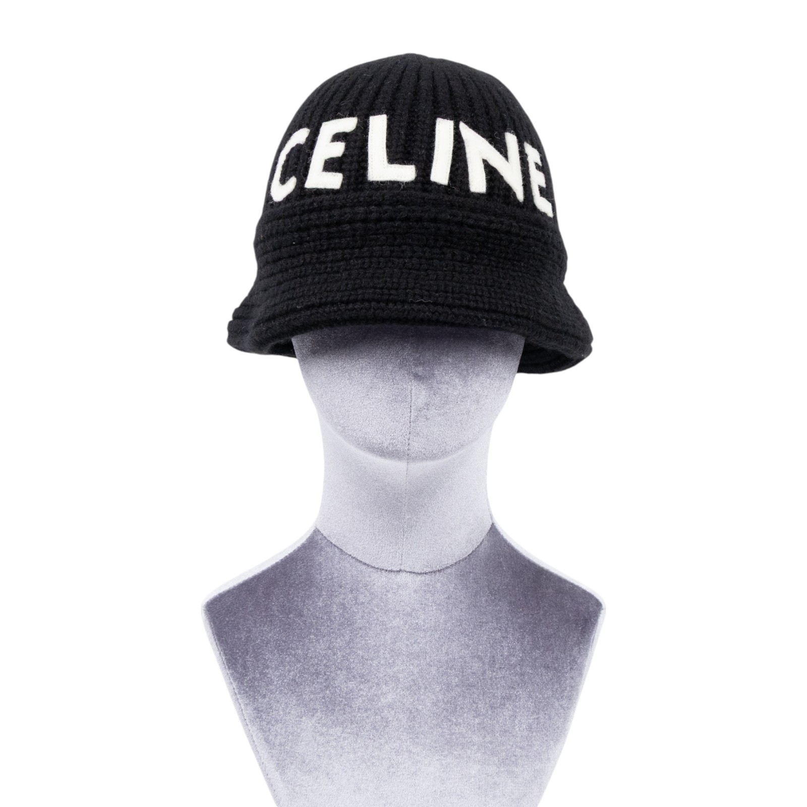 思琳 CELINE 針織帽 2A47T384D 黑白字LOGO漁夫毛帽 無附屬品