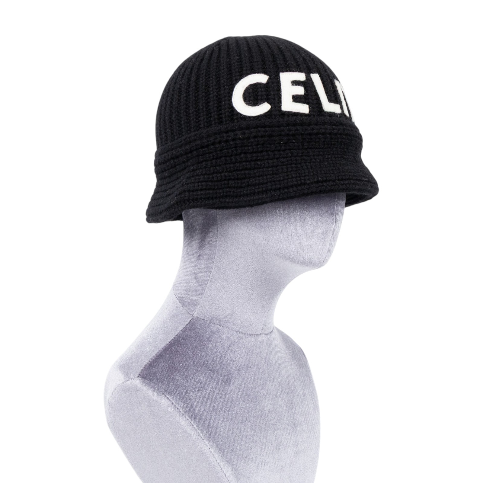 思琳 CELINE 針織帽 2A47T384D 黑白字LOGO漁夫毛帽 無附屬品