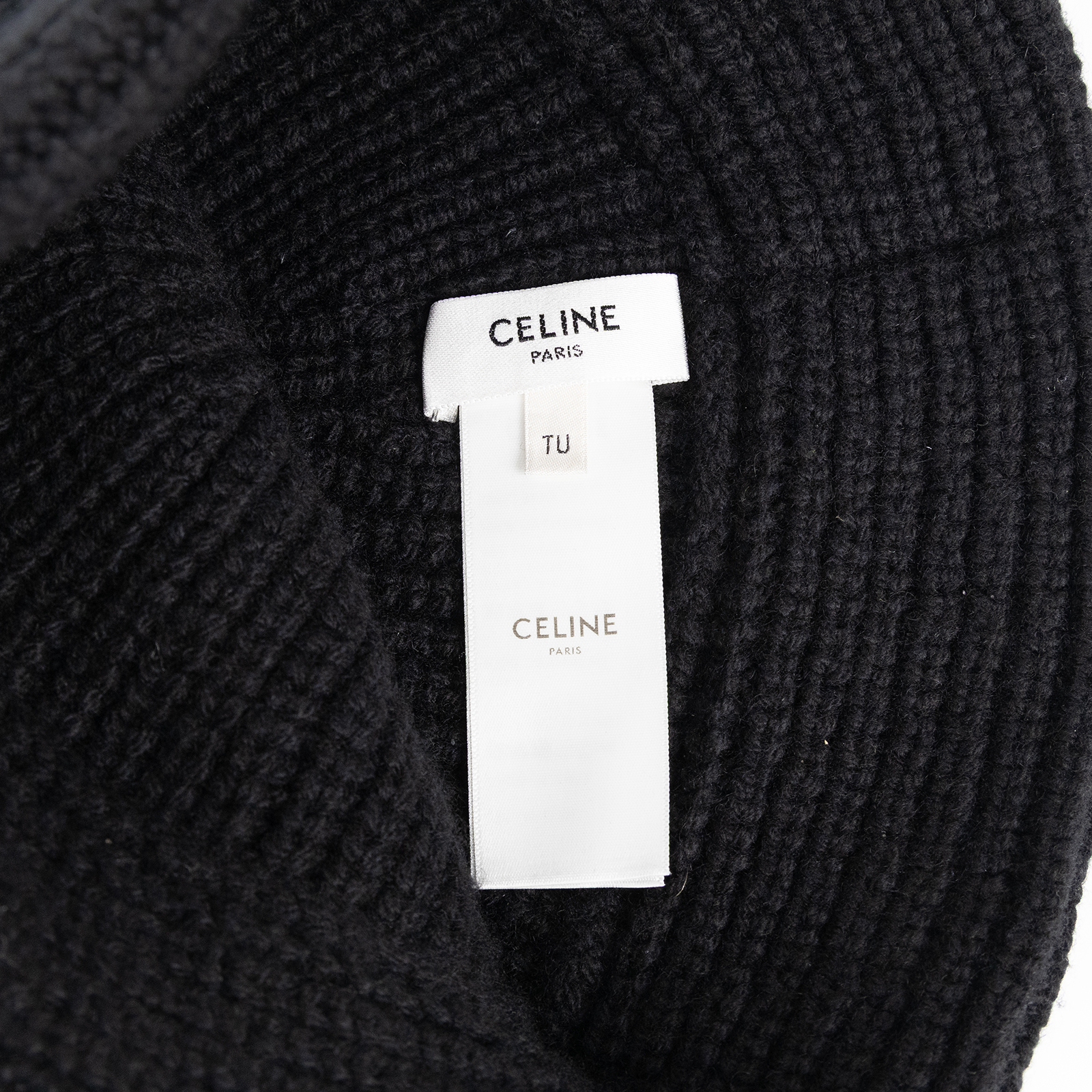 思琳 CELINE 針織帽 2A47T384D 黑白字LOGO漁夫毛帽 無附屬品