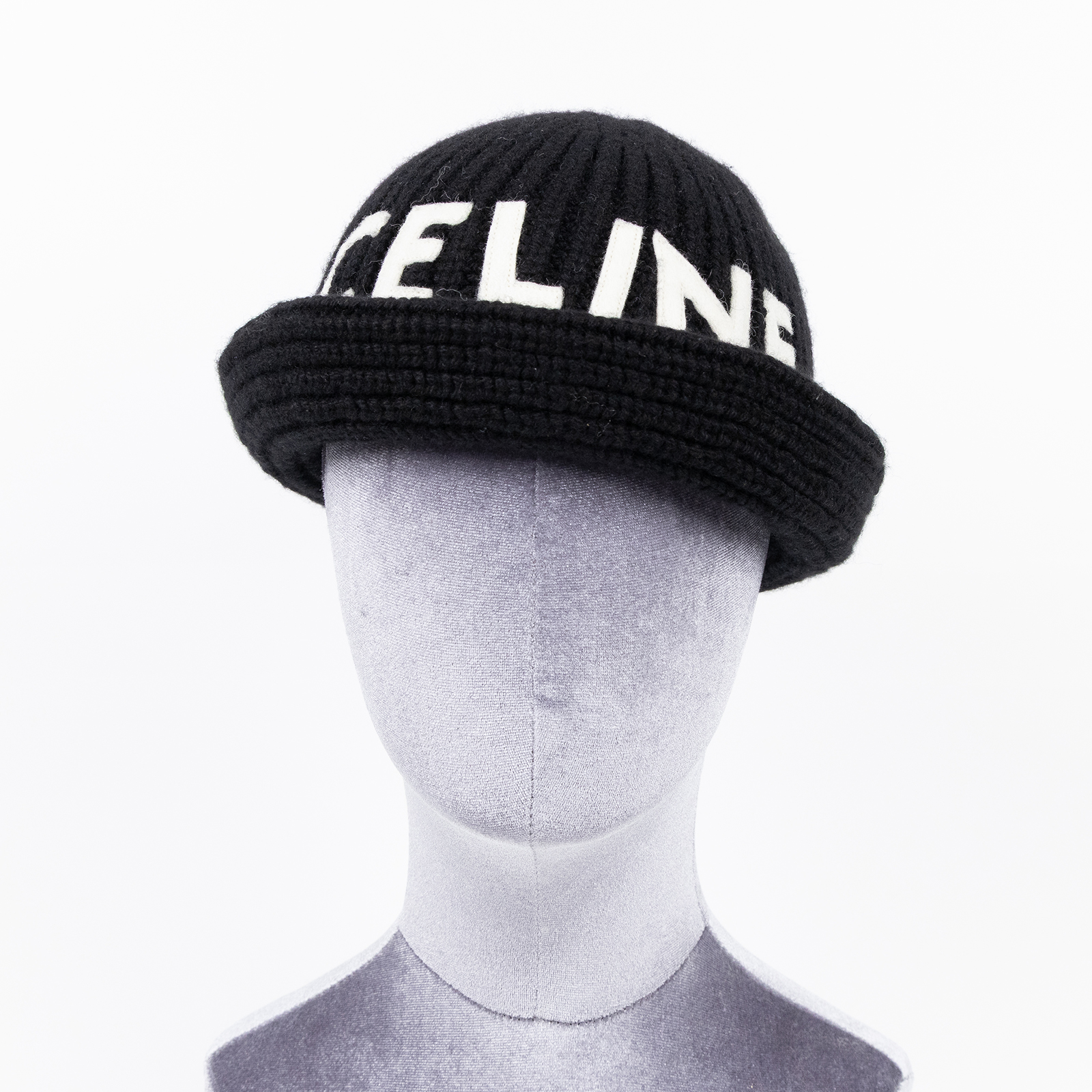 思琳 CELINE 針織帽 2A47T384D 黑白字LOGO漁夫毛帽 無附屬品