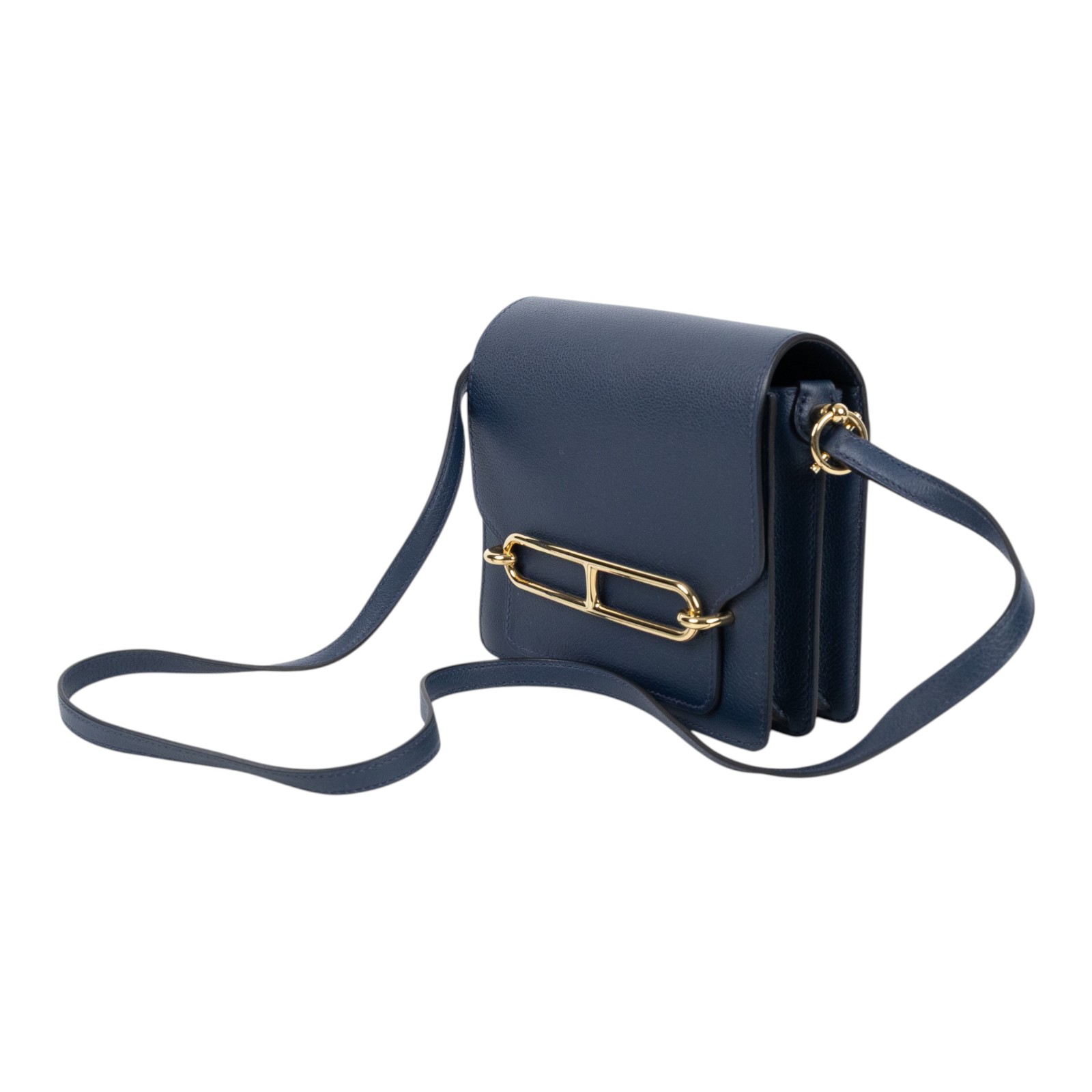 愛馬仕 Hermes Roulis 豬鼻子 斜背包 18 Mini RO18 D HA 010CC D刻深藍ROULIS MINI 原廠盒子/防塵袋/背帶