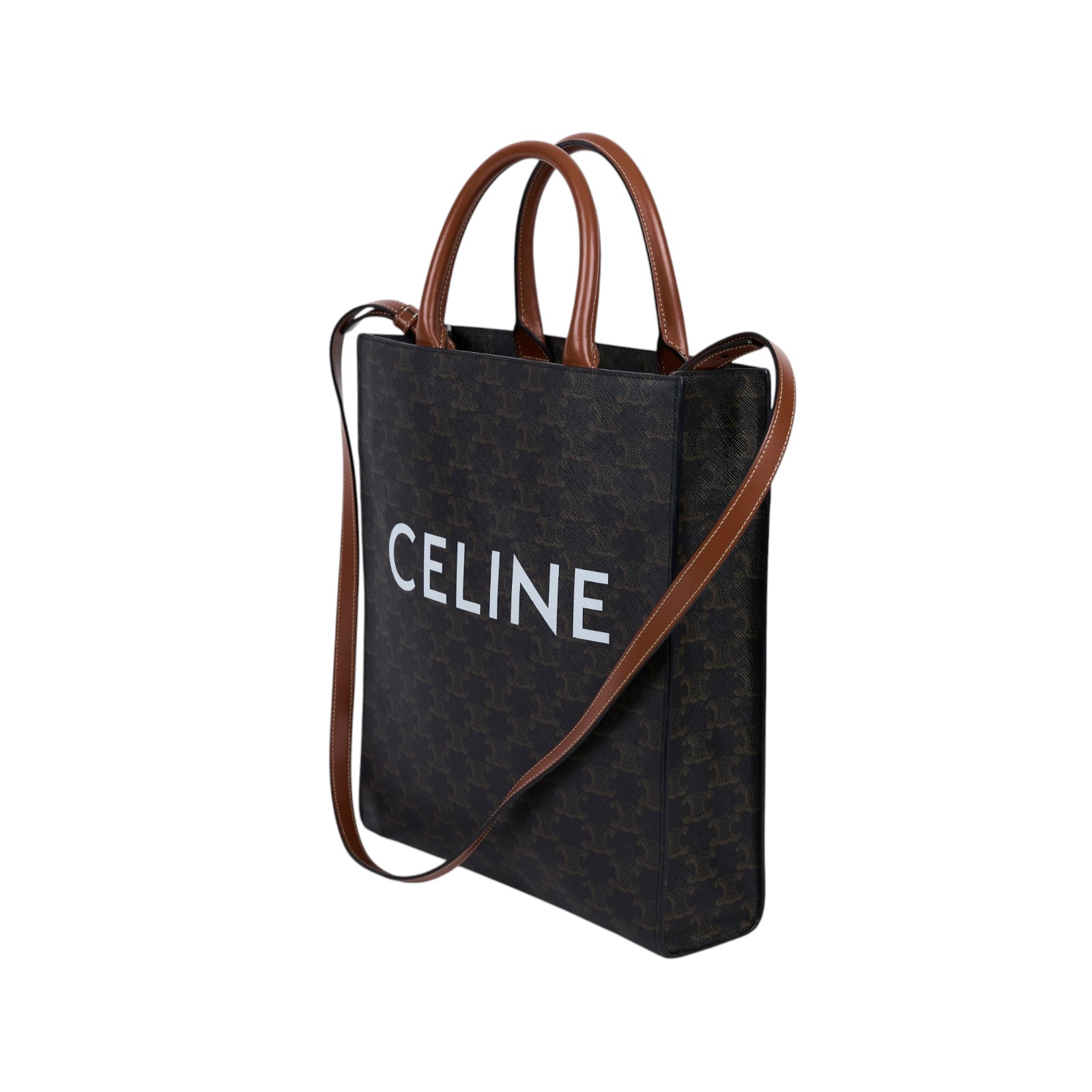 思琳 CELINE Triomphe帆布 小型 直式 Cabas 肩背 手提包 191542BZK 凱旋琴譜包 防塵袋