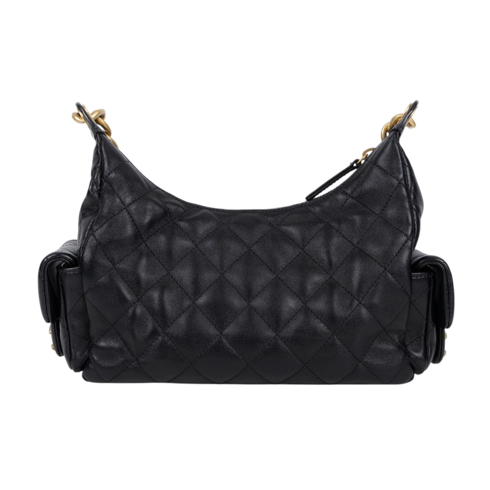 香奈兒 CHANEL 流浪包 AS5339 晶片款 黑金羊HOBO 原廠盒子/防塵袋