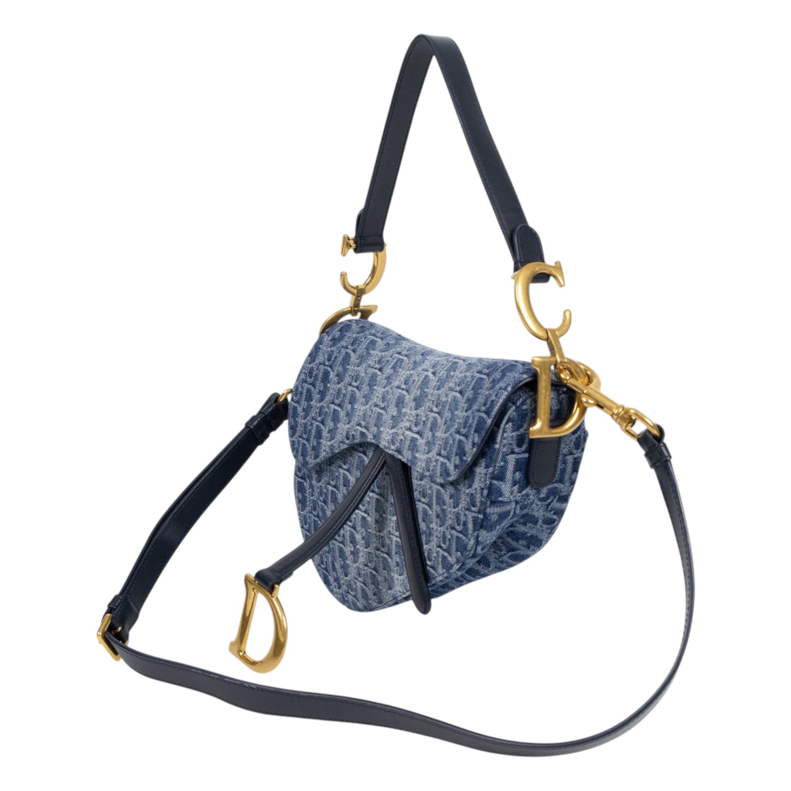 迪奧 CHRISTIAN DIOR Saddle 馬鞍包 M0455CDCE 單寧SADDLE 馬鞍包 原廠盒子/背帶