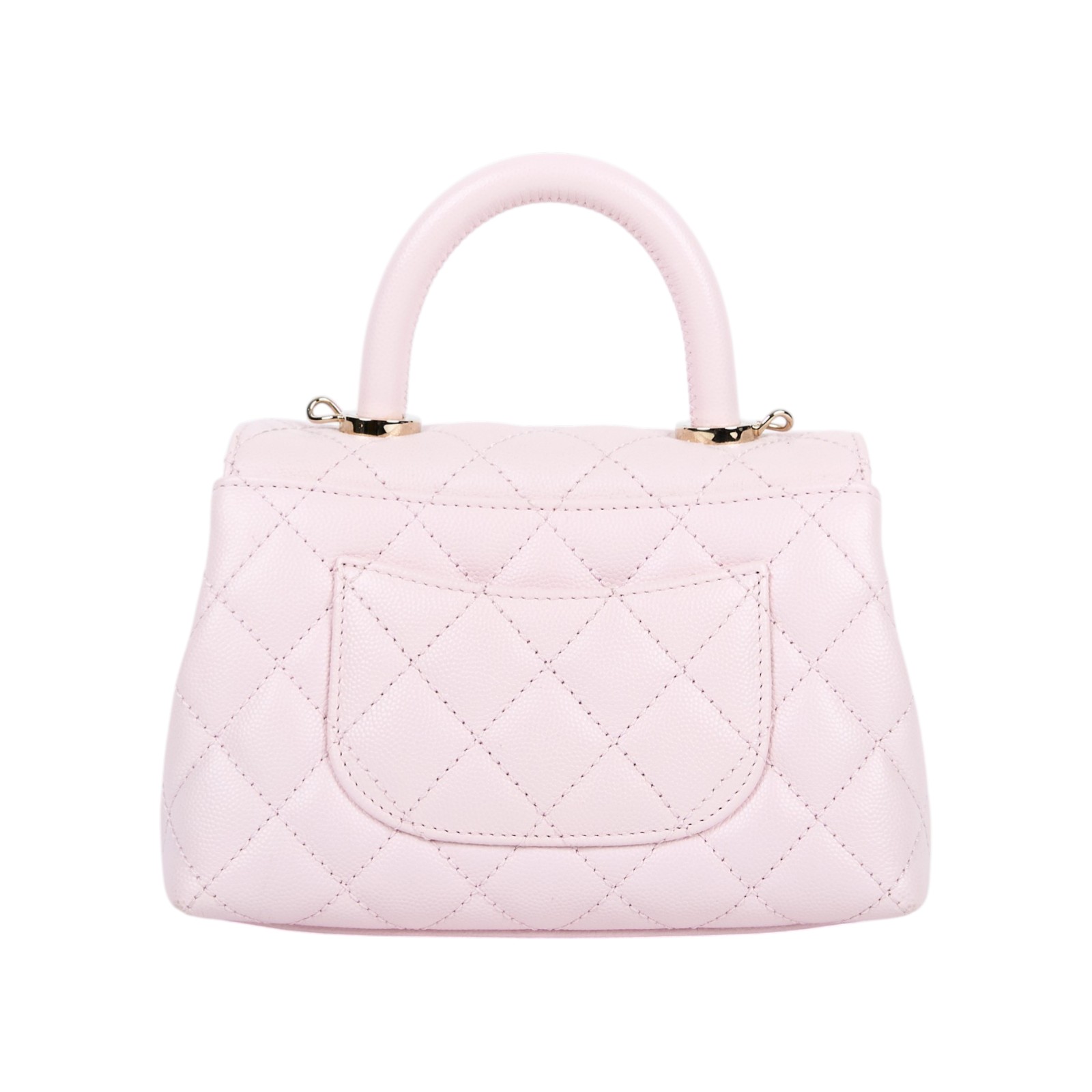 香奈兒 CHANEL Handle 迷你 手提 口蓋包 AS2215 晶片款 粉淡金荔枝COCO HANDLE MINI 原廠盒子