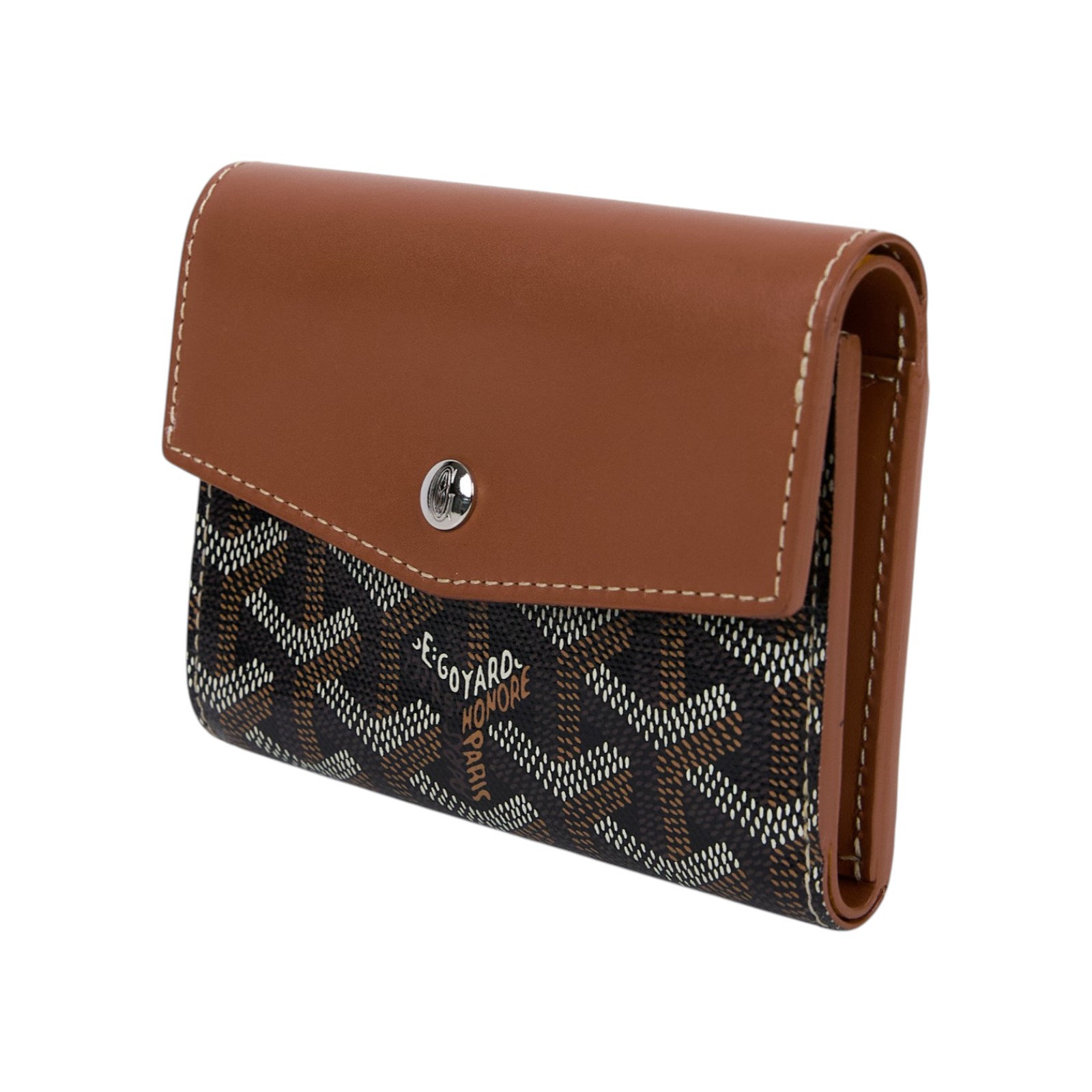 高雅德 GOYARD Saint Gabriel 錢包 三折 短夾 STGABRPMLTY 棕Saint Gabriel三折短夾 原廠盒子/國外購買證明影本