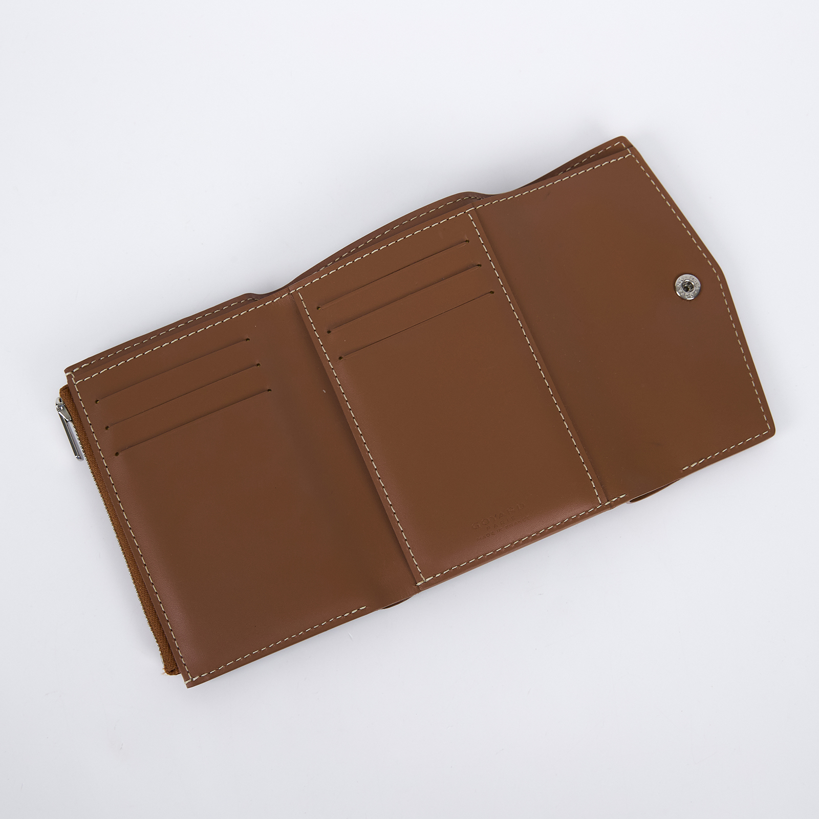 高雅德 GOYARD Saint Gabriel 錢包 三折 短夾 STGABRPMLTY 棕Saint Gabriel三折短夾 原廠盒子/國外購買證明影本