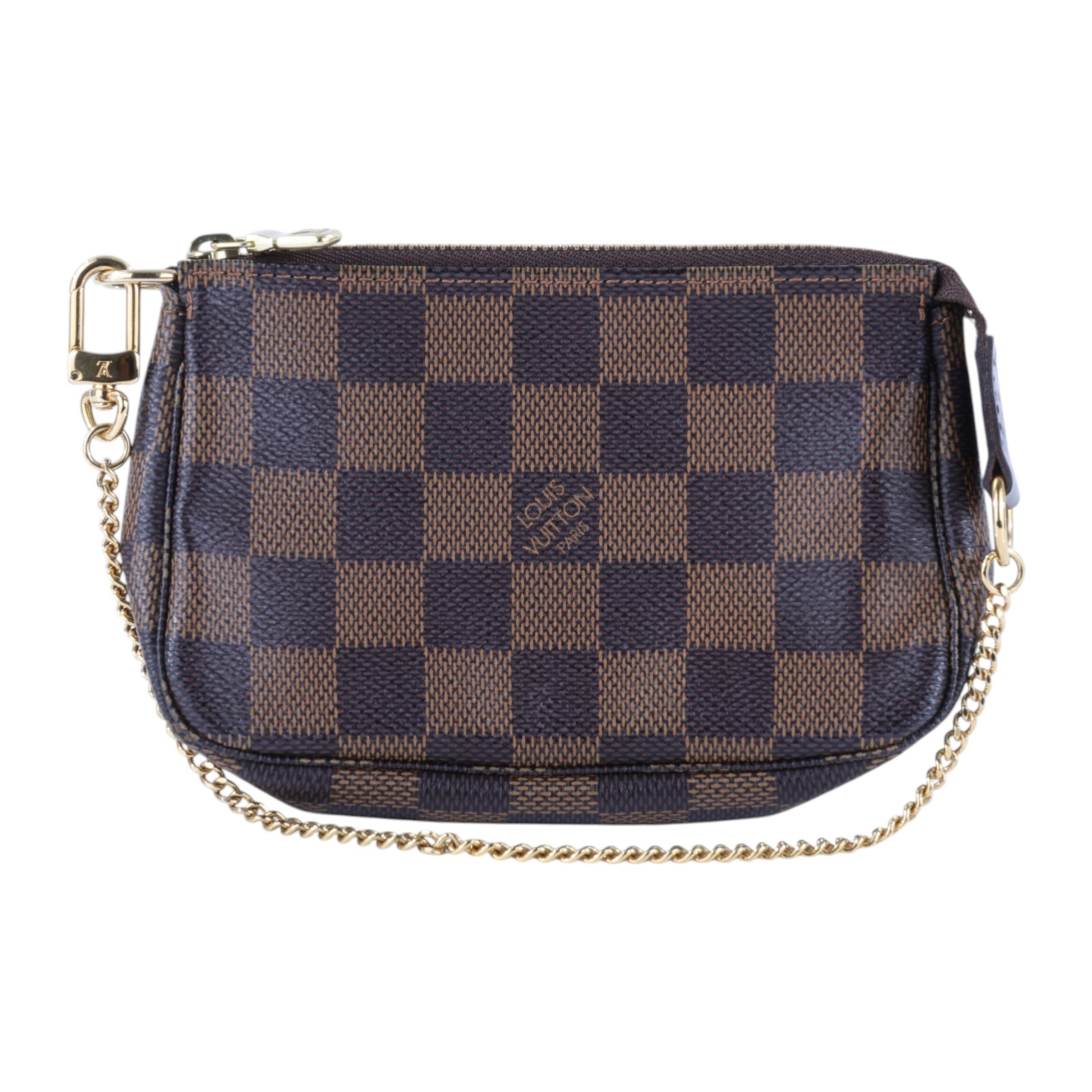 路易威登 LOUIS VUITTON Damier Ebene塗層帆布 鏈帶 迷你小皮包 N58009 棋盤小鍊包 防塵袋