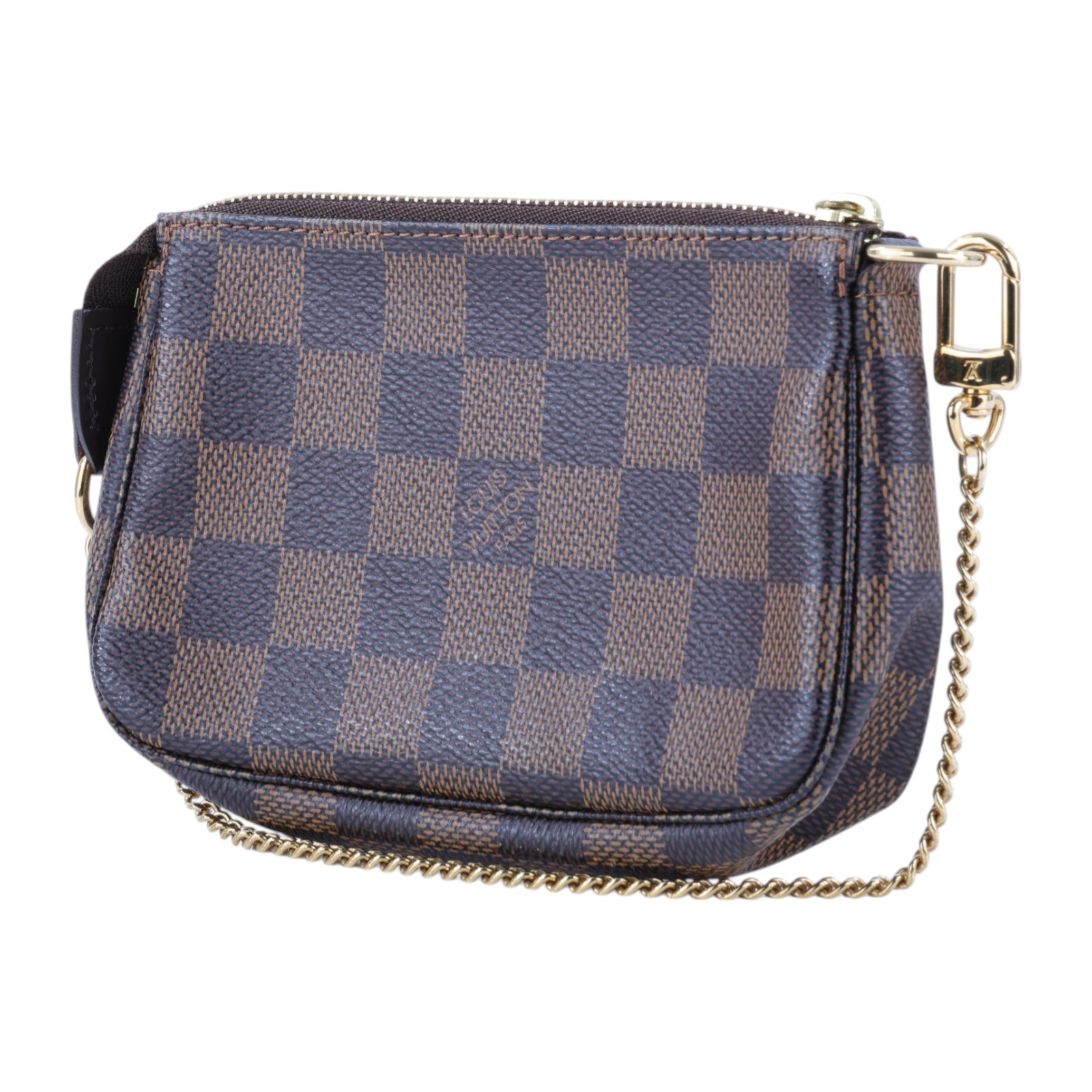 路易威登 LOUIS VUITTON Damier Ebene塗層帆布 鏈帶 迷你小皮包 N58009 棋盤小鍊包 防塵袋