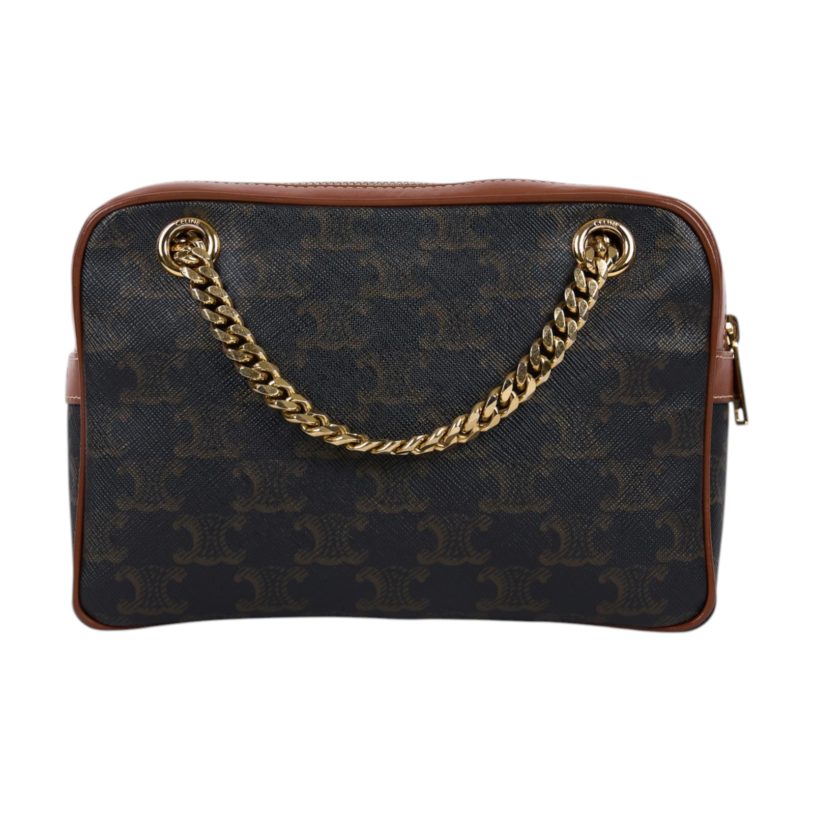 思琳 CELINE Patapans 肩背包 195452BZJ 棕凱旋相機包 無附屬品