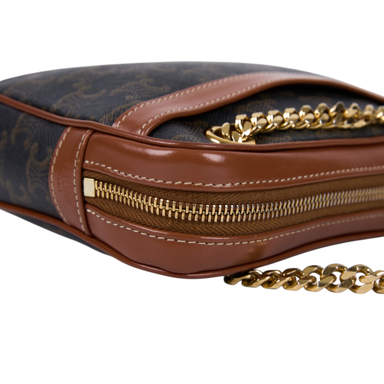 思琳 CELINE Patapans 肩背包 195452BZJ 棕凱旋相機包 無附屬品