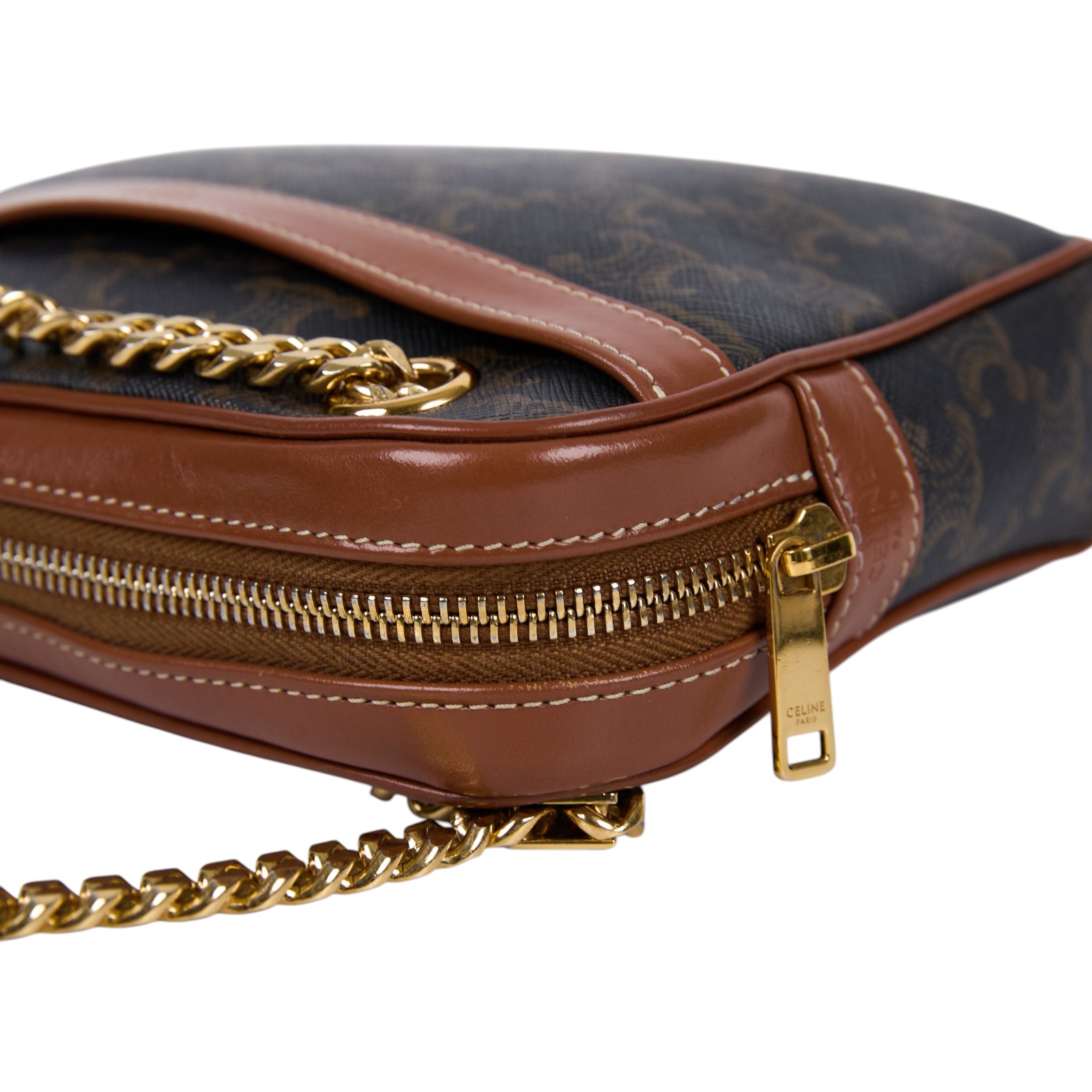 思琳 CELINE Patapans 肩背包 195452BZJ 棕凱旋相機包 無附屬品