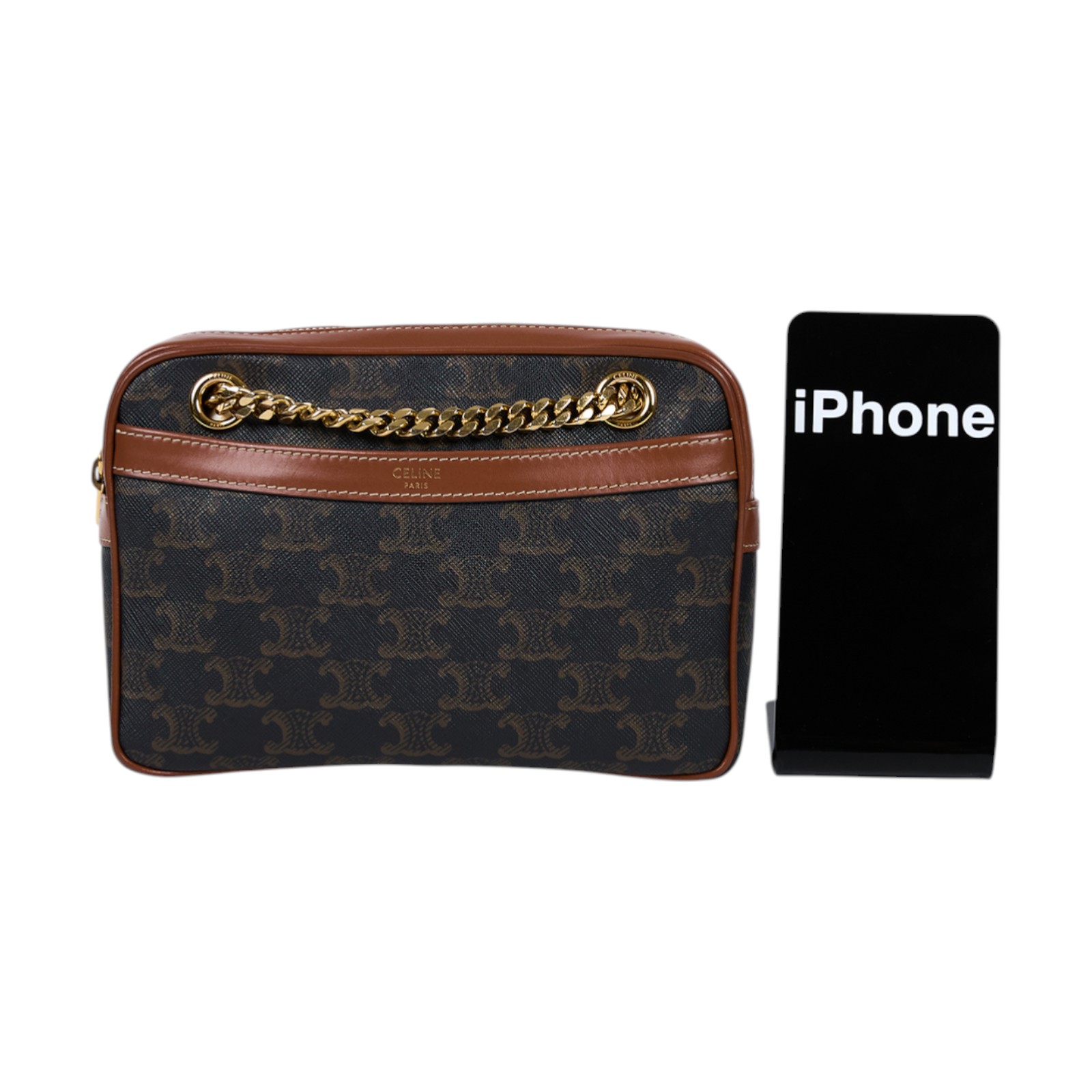 思琳 CELINE Patapans 肩背包 195452BZJ 棕凱旋相機包 無附屬品