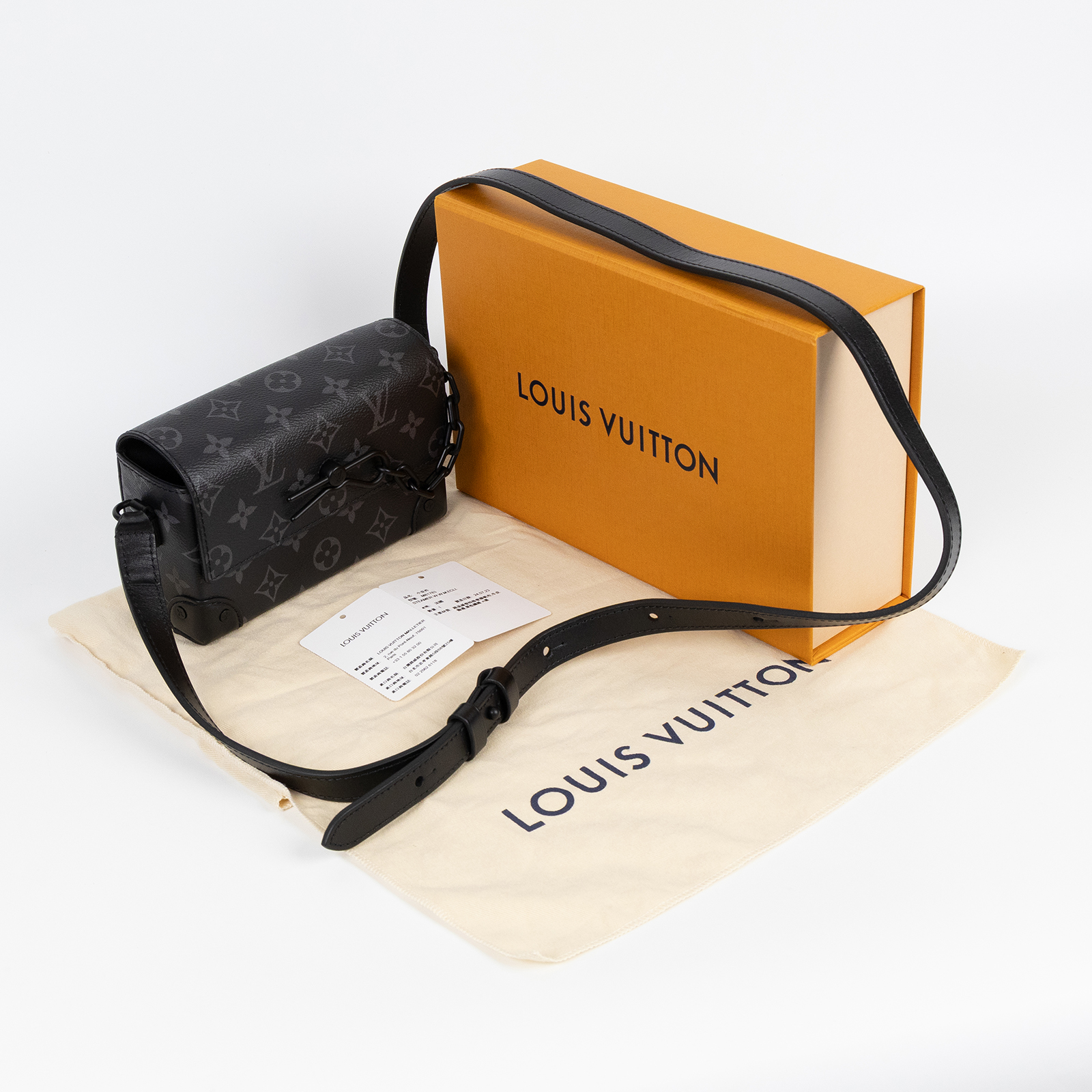 路易威登 LOUIS VUITTON Steamer 隨身錢包 肩背 M81783 晶片款 黑原花STEAMER 原廠盒子/防塵袋