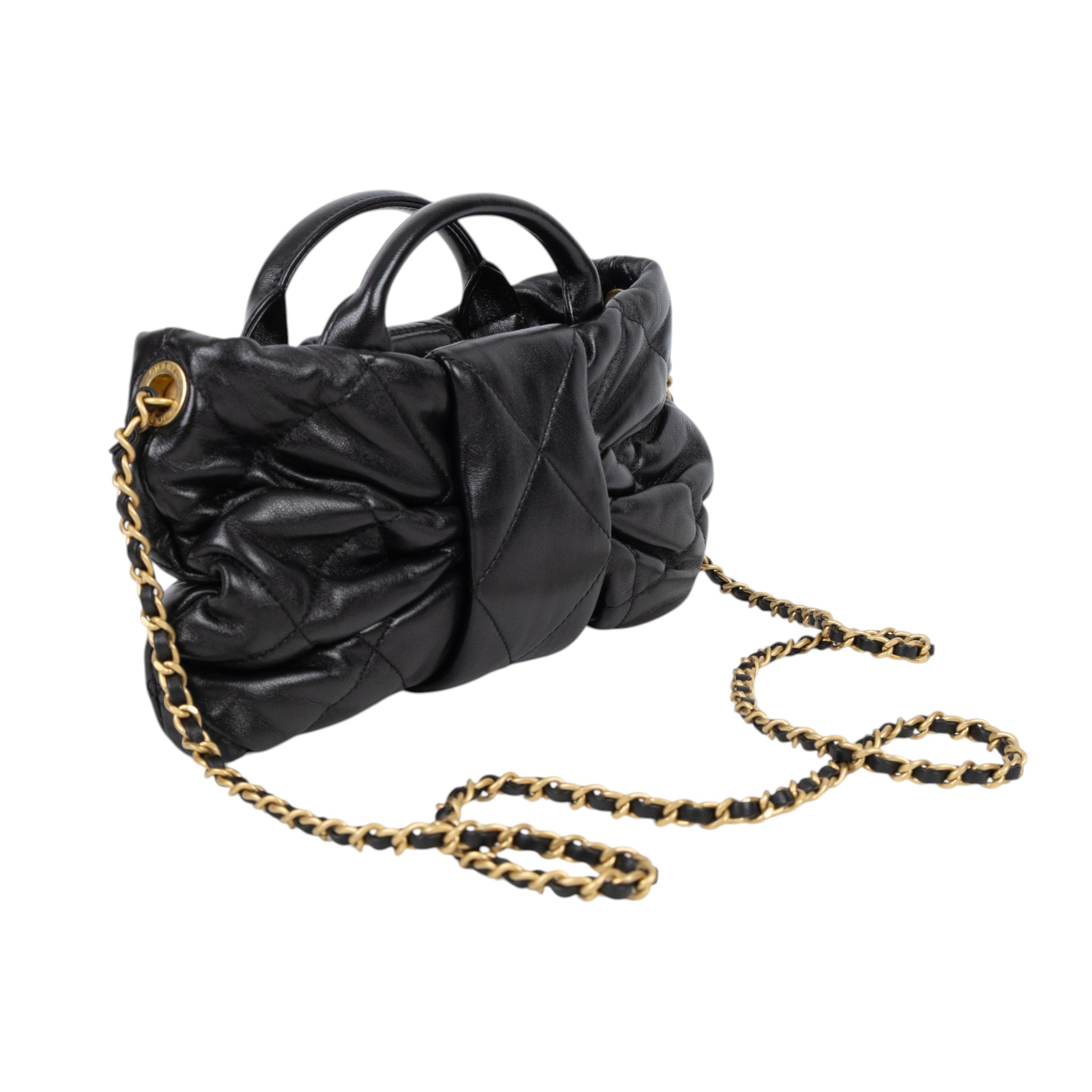 香奈兒 CHANEL 25K Coco Mark 手提包 肩背包 AS5849 晶片款 黑金蝴蝶結包 防塵袋