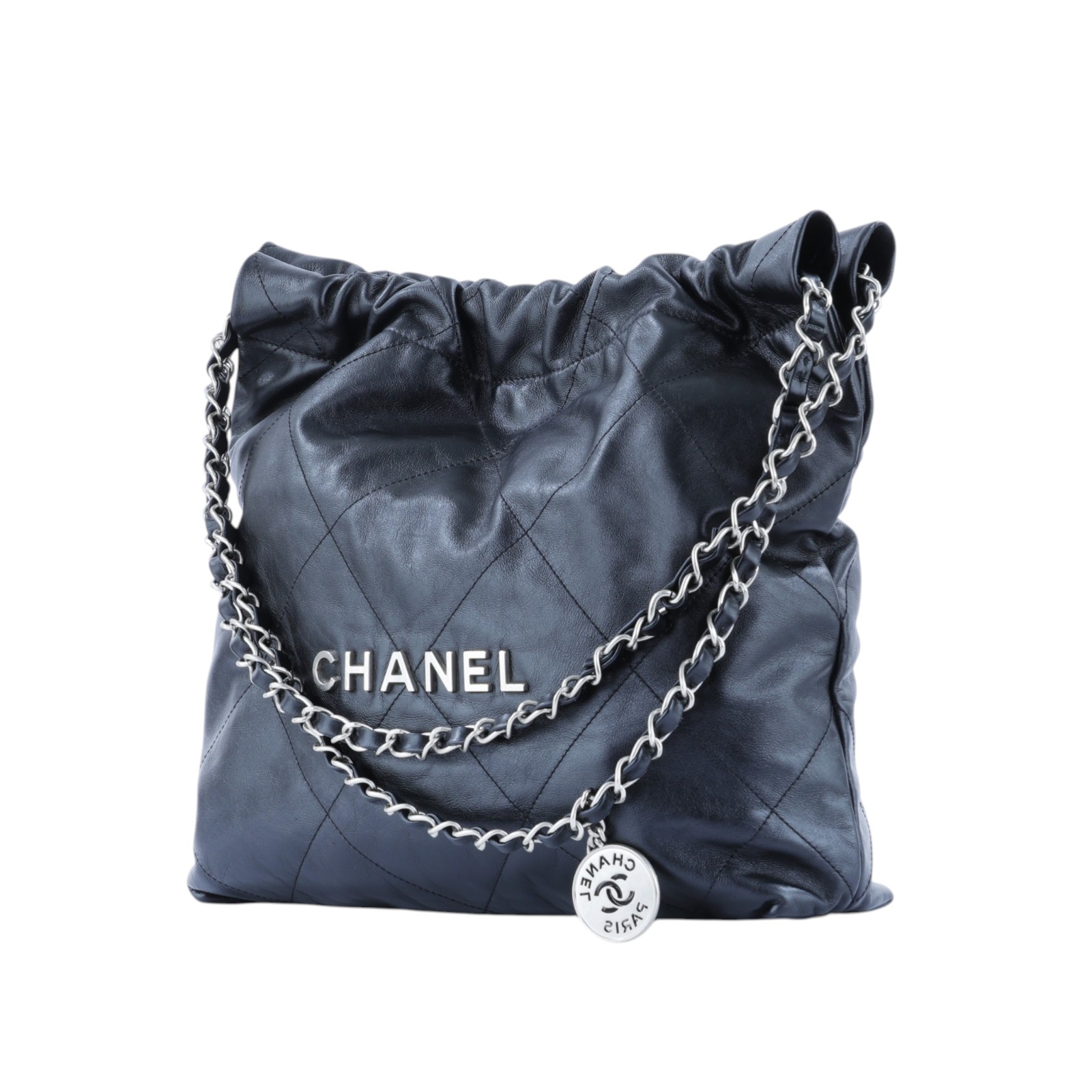 香奈兒 CHANEL 22 小型 束口包 AS3260 晶片款 黑銀22包 小號 原廠盒子/防塵袋