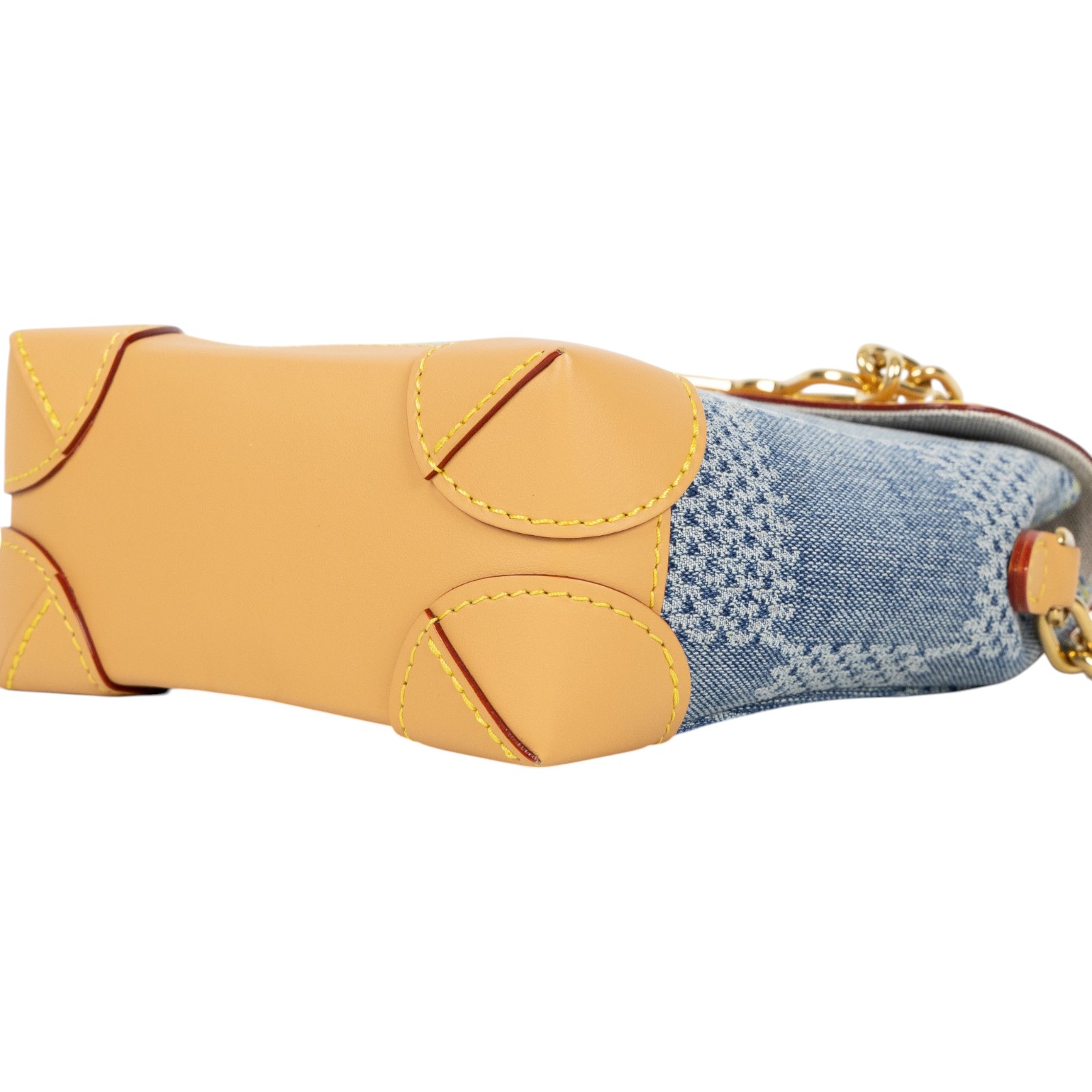 路易威登 LOUIS VUITTON Nano Steamer 斜背包 N40751 晶片款 藍色格子丹甯牛仔迷你小書包 防塵袋