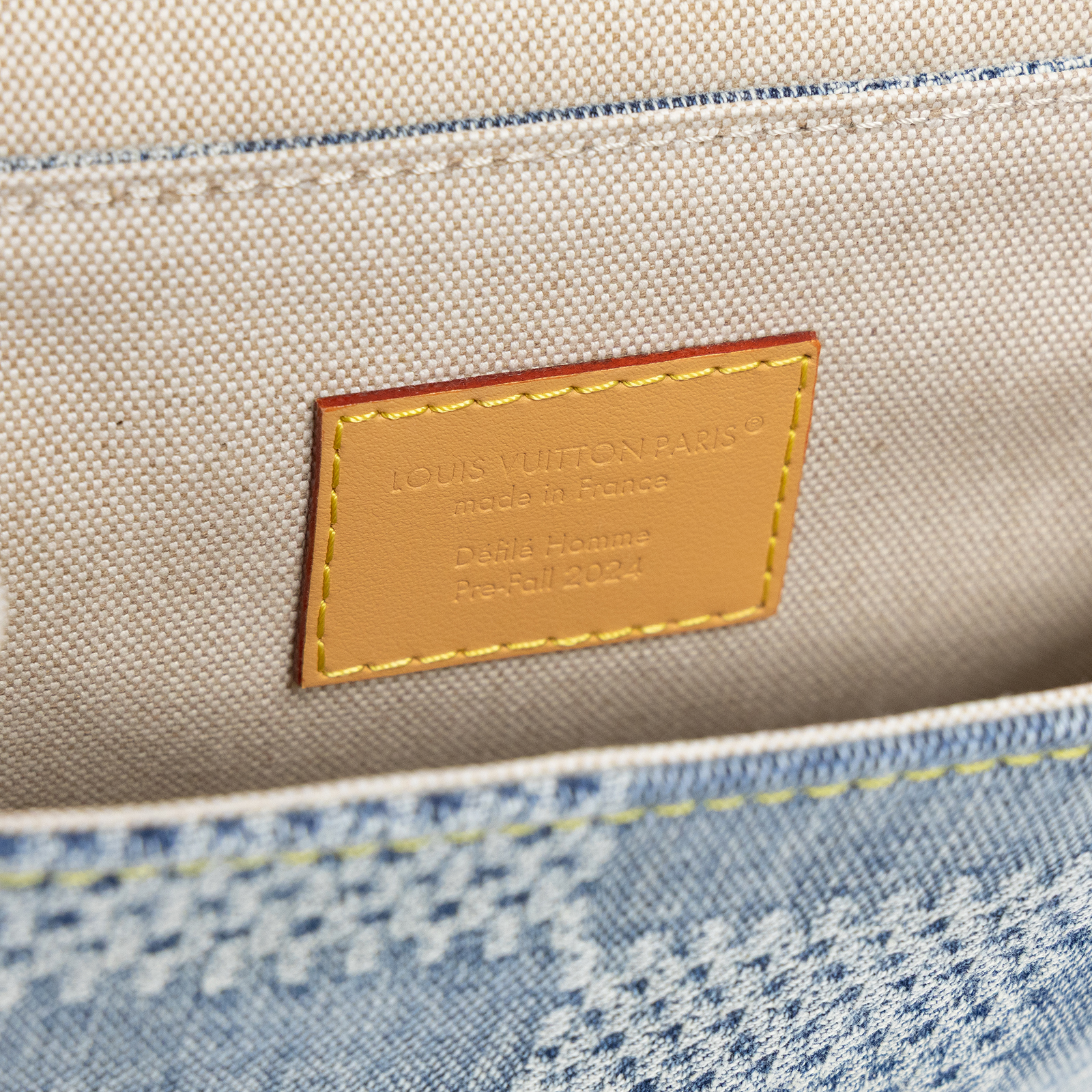 路易威登 LOUIS VUITTON Nano Steamer 斜背包 N40751 晶片款 藍色格子丹甯牛仔迷你小書包 防塵袋