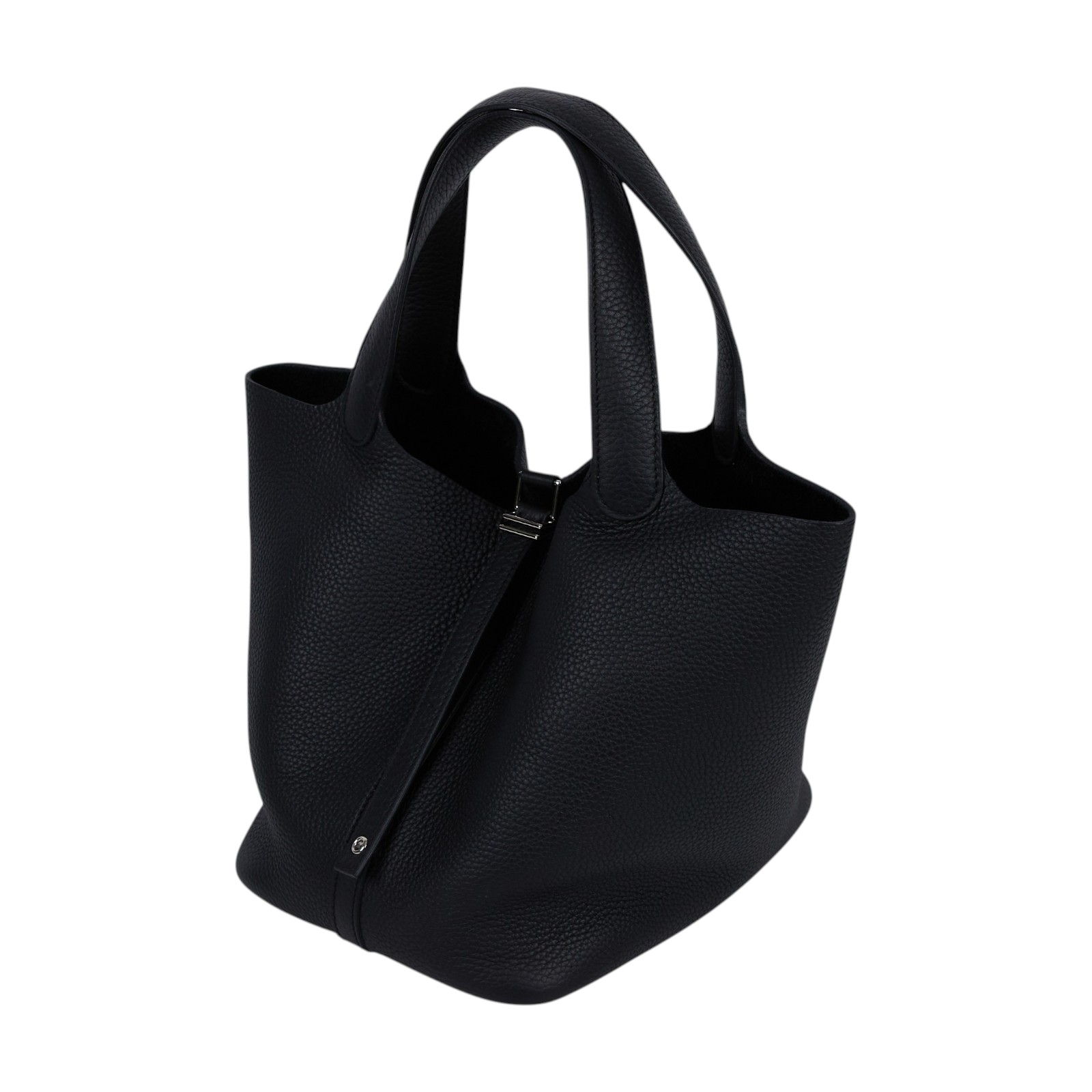 愛馬仕 Hermes Picotin Lock 22 菜籃子包 銀色五金 黑色 H060991CK89 /W AM 006 UH  防塵袋/原廠盒子/鎖組