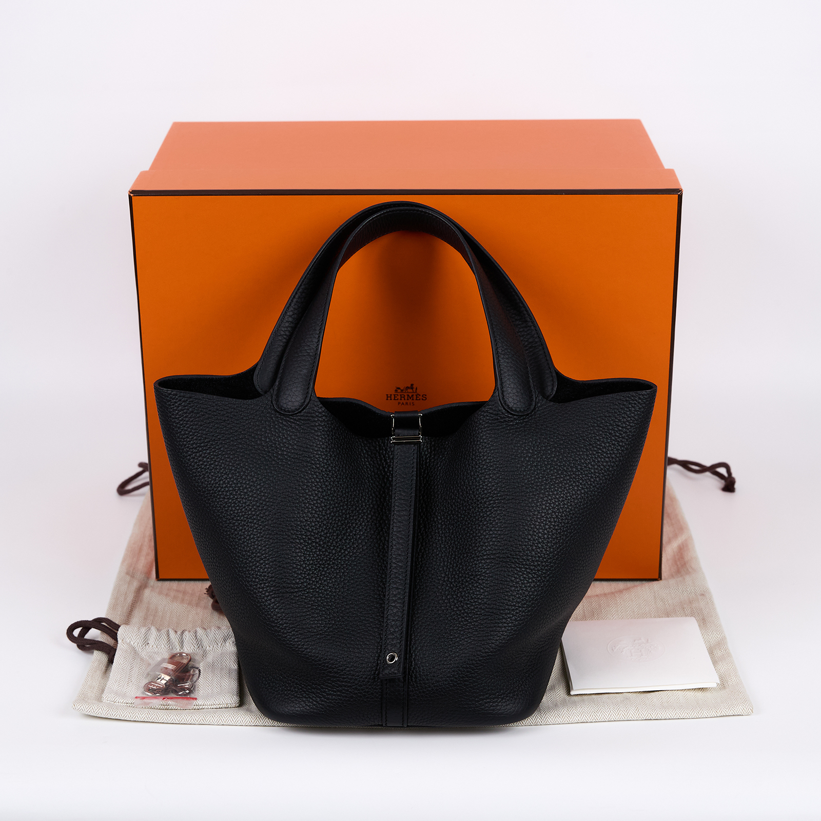 愛馬仕 Hermes Picotin Lock 22 菜籃子包 銀色五金 黑色 H060991CK89 /W AM 006 UH  防塵袋/原廠盒子/鎖組