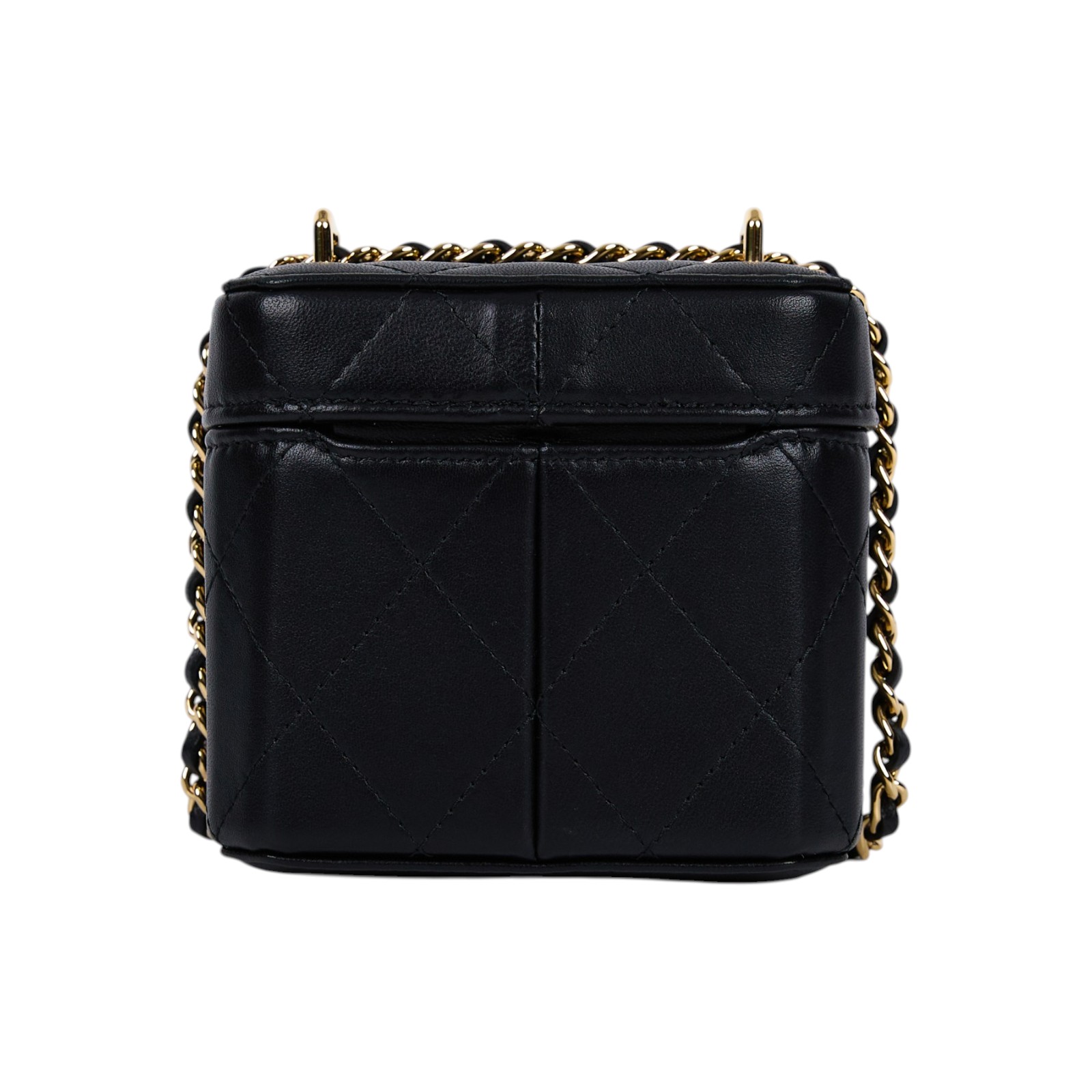 香奈兒 CHANEL 化妝盒 肩背包 斜背包 鏈條包 AS3459 晶片款 黑羊轉釦化妝盒 原廠盒子/防塵袋