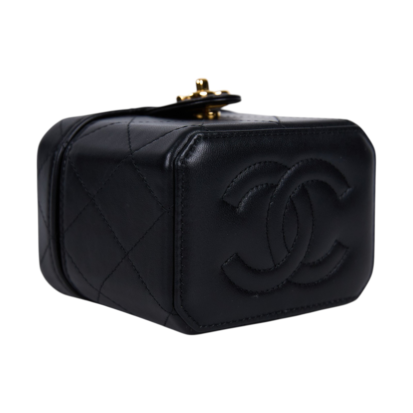 香奈兒 CHANEL 化妝盒 肩背包 斜背包 鏈條包 AS3459 晶片款 黑羊轉釦化妝盒 原廠盒子/防塵袋