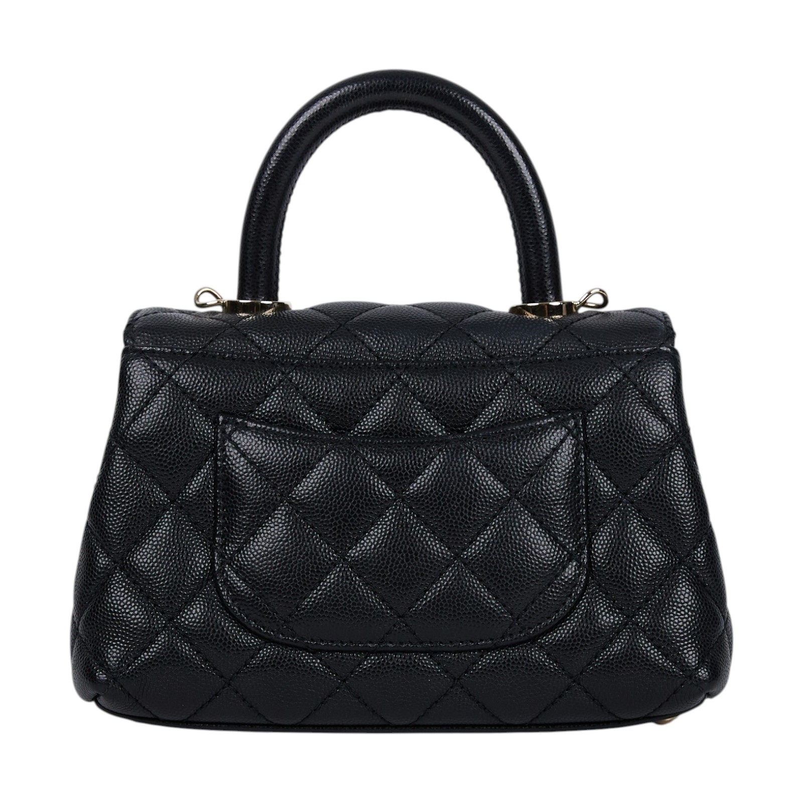 香奈兒 CHANEL Handle 迷你 手提 口蓋包 AS2215 B05061 晶片款 黑金COCO HANDLE MINI 原廠盒子/防塵袋/查碼圖