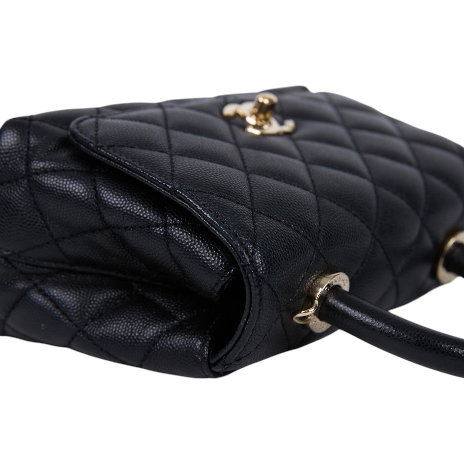 香奈兒 CHANEL Handle 迷你 手提 口蓋包 AS2215 B05061 晶片款 黑金COCO HANDLE MINI 原廠盒子/防塵袋/查碼圖