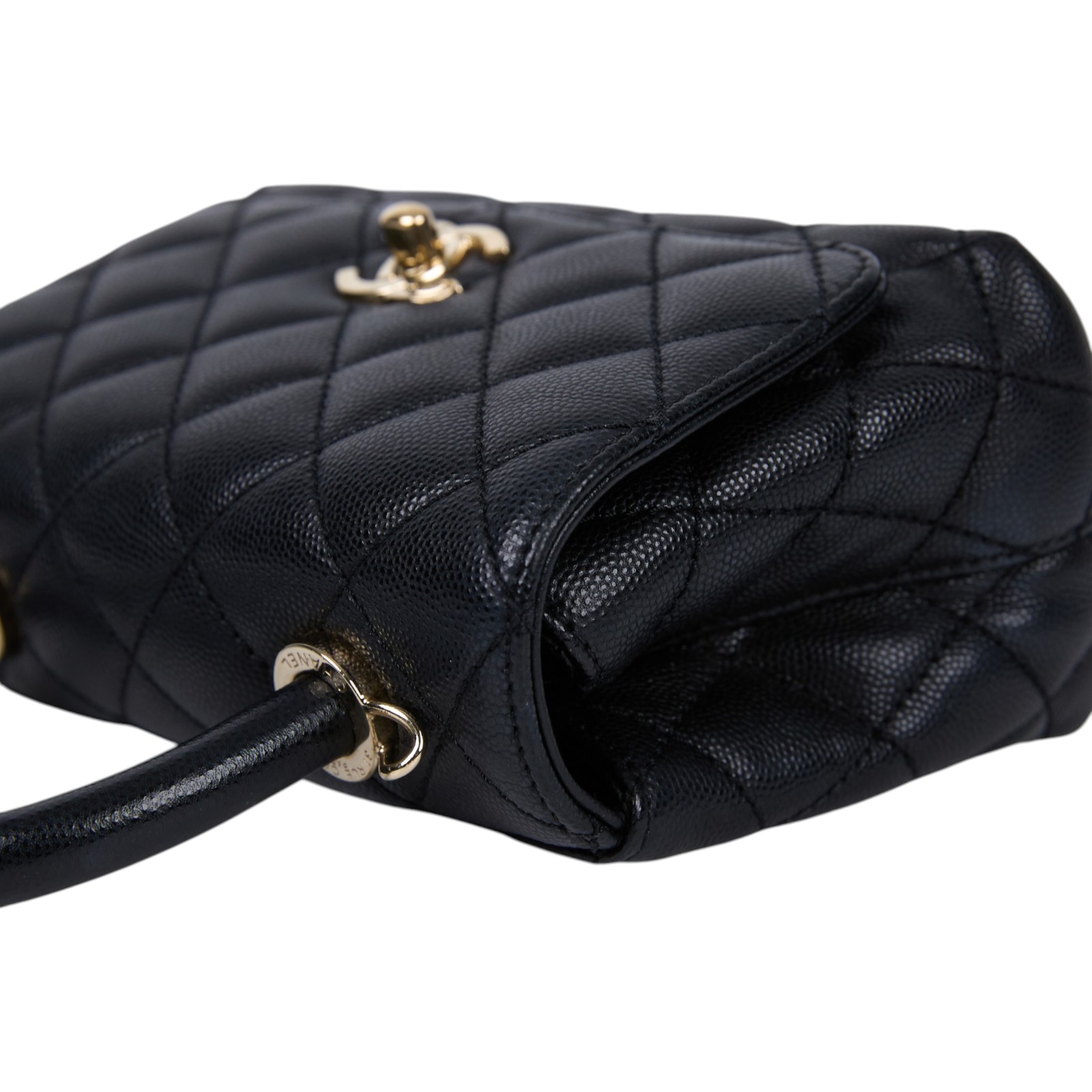 香奈兒 CHANEL Handle 迷你 手提 口蓋包 AS2215 B05061 晶片款 黑金COCO HANDLE MINI 原廠盒子/防塵袋/查碼圖