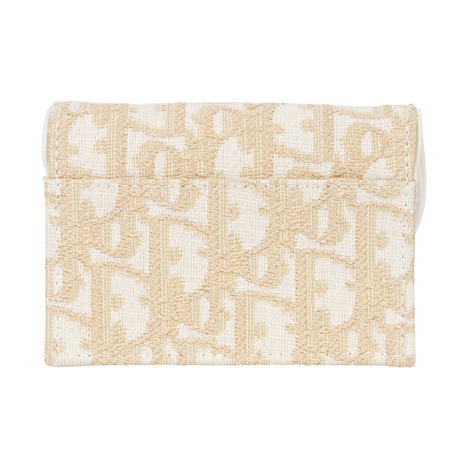 迪奧 CHRISTIAN DIOR Saddle Bloom 卡夾 S5611CQDL 米金緹花SADDLE卡包 原廠盒子/防塵袋/配送單