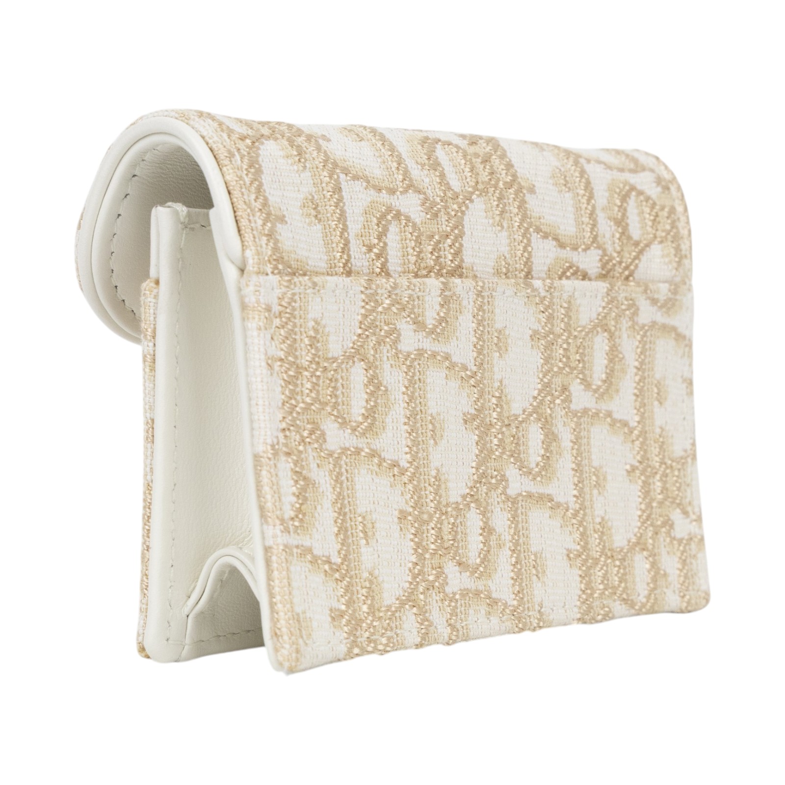 迪奧 CHRISTIAN DIOR Saddle Bloom 卡夾 S5611CQDL 米金緹花SADDLE卡包 原廠盒子/防塵袋/配送單