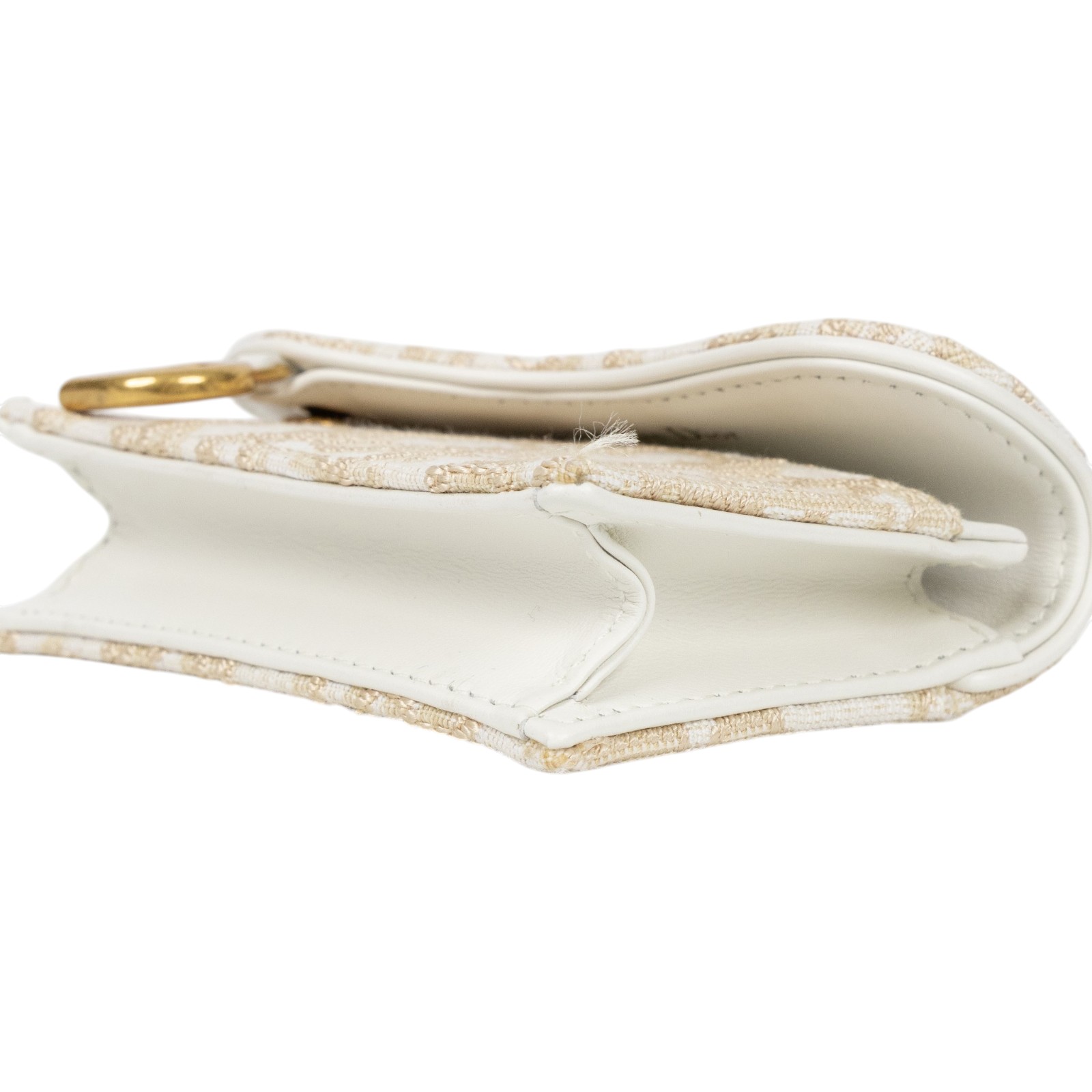 迪奧 CHRISTIAN DIOR Saddle Bloom 卡夾 S5611CQDL 米金緹花SADDLE卡包 原廠盒子/防塵袋/配送單