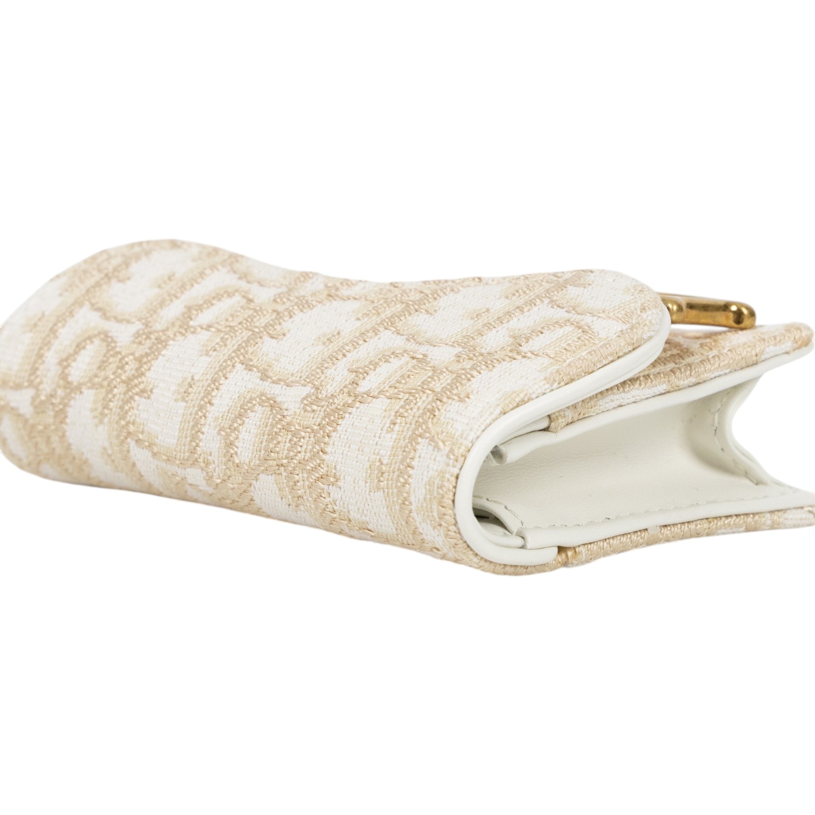 迪奧 CHRISTIAN DIOR Saddle Bloom 卡夾 S5611CQDL 米金緹花SADDLE卡包 原廠盒子/防塵袋/配送單