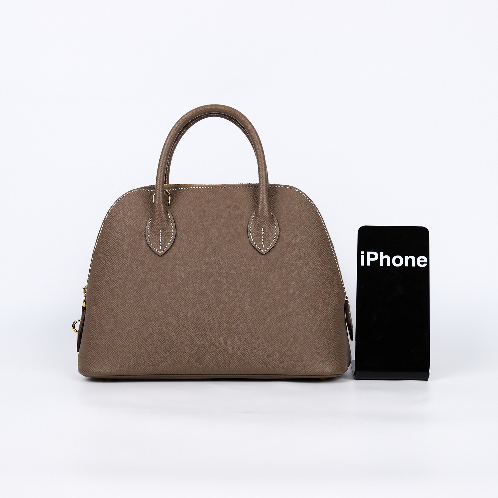 愛馬仕 Hermes Bolide Bag  1923 柏莉包 25 金色五金 大象灰 H082798CC18 /U I T704 AT  原廠盒子/防塵袋/購買證明影本/背帶/鎖組/雨衣