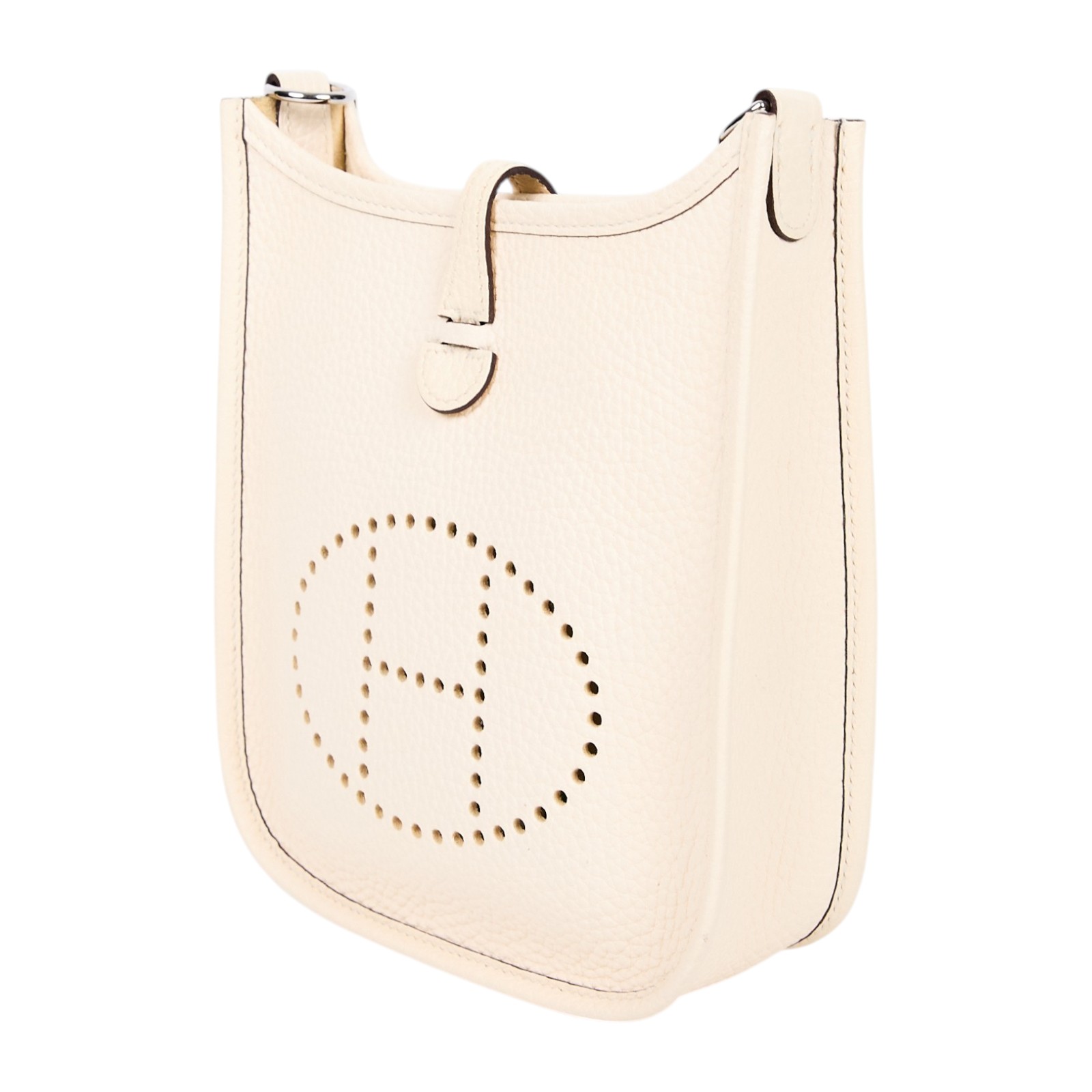 愛馬仕 Hermes Evelyne 16 Amazone bag 伊芙琳包 銀色五金 奶油白 H069426CKCP /ZMM 001 NF  原廠盒子/防塵袋/購買證明影本/背帶